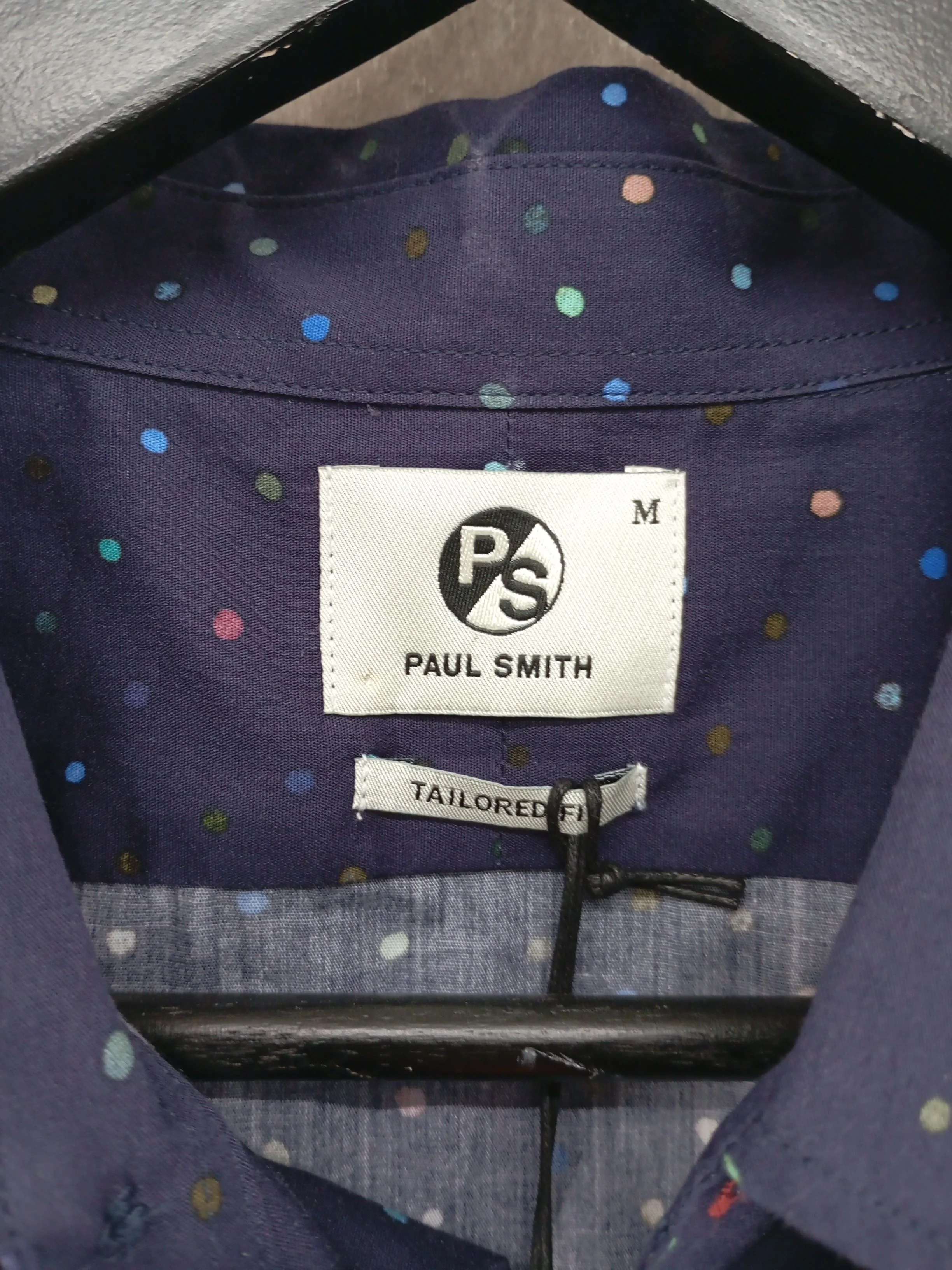 Paul Smith Men's Shirt M Blue Polkadot 100% Cotton Basic New with tags - Image 5