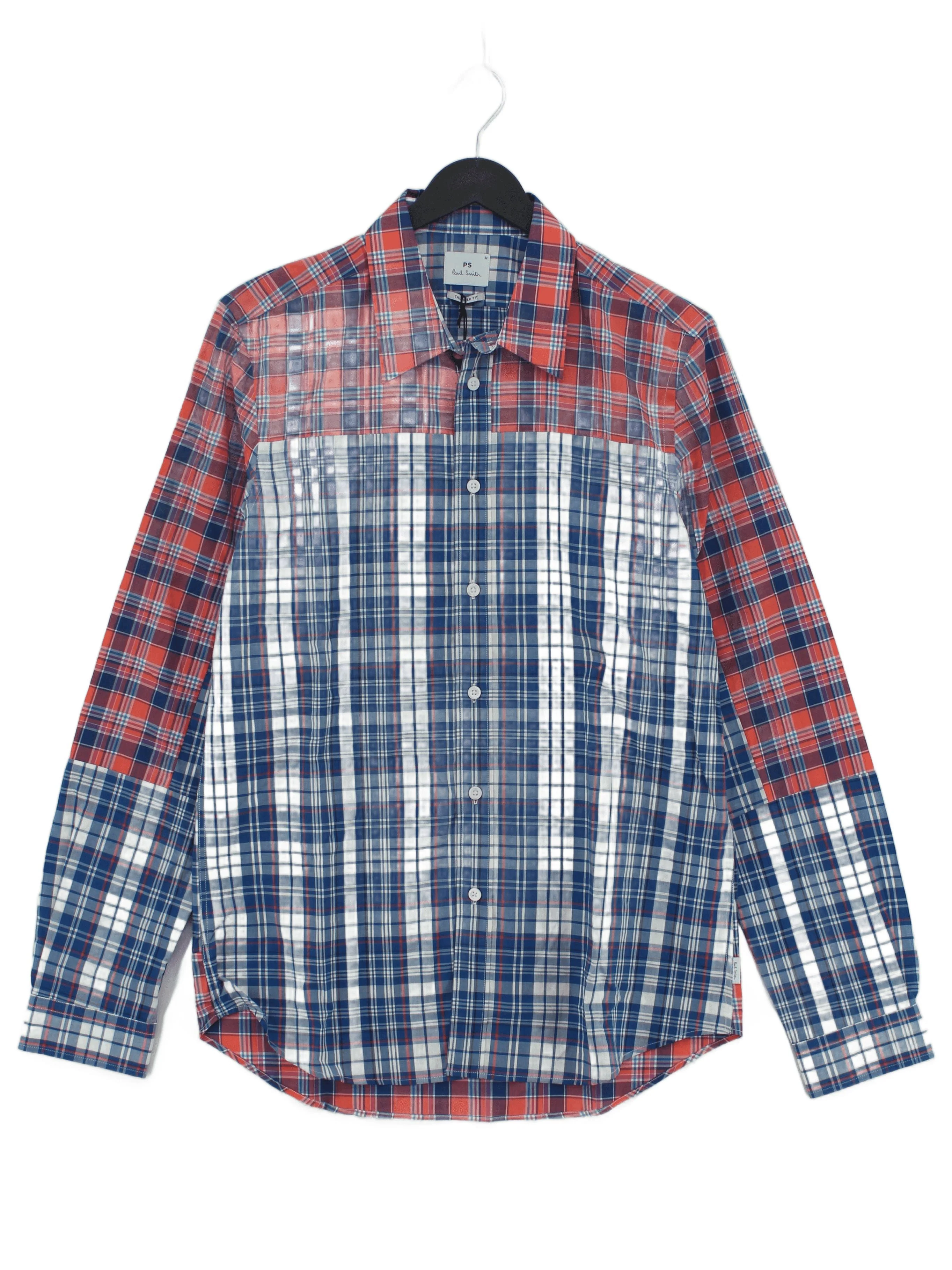 Paul Smith Men's Shirt M Multi Checkered 100% Cotton Basic New with tags