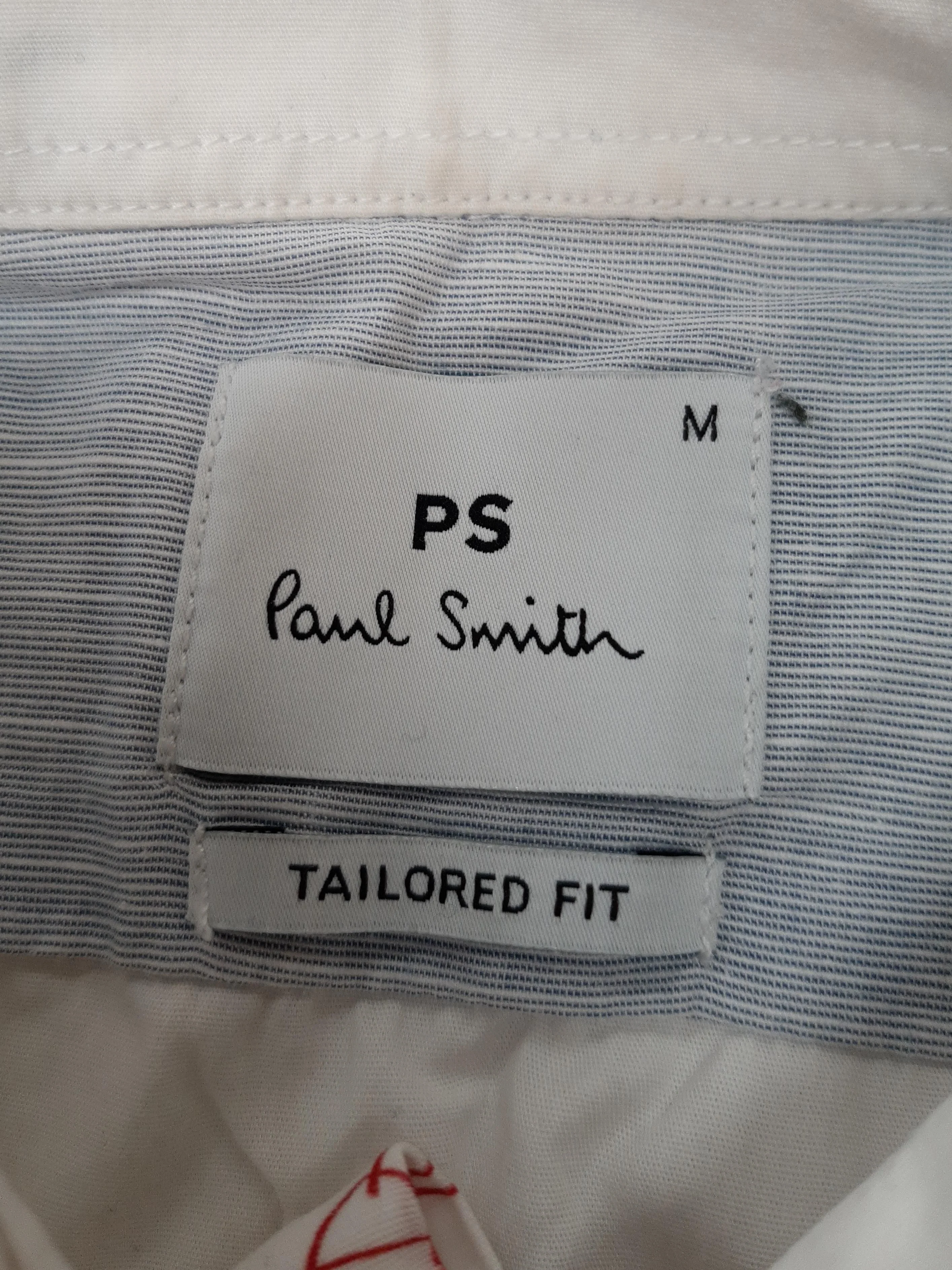 Paul Smith Men's Shirt M White Graphic Cotton with Elastane Basic - Image 6