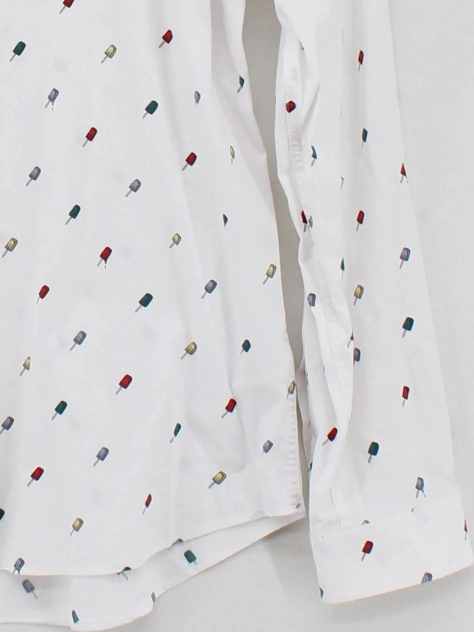 Paul Smith Men's Shirt M White Graphic Cotton with Elastane Basic - Image 4