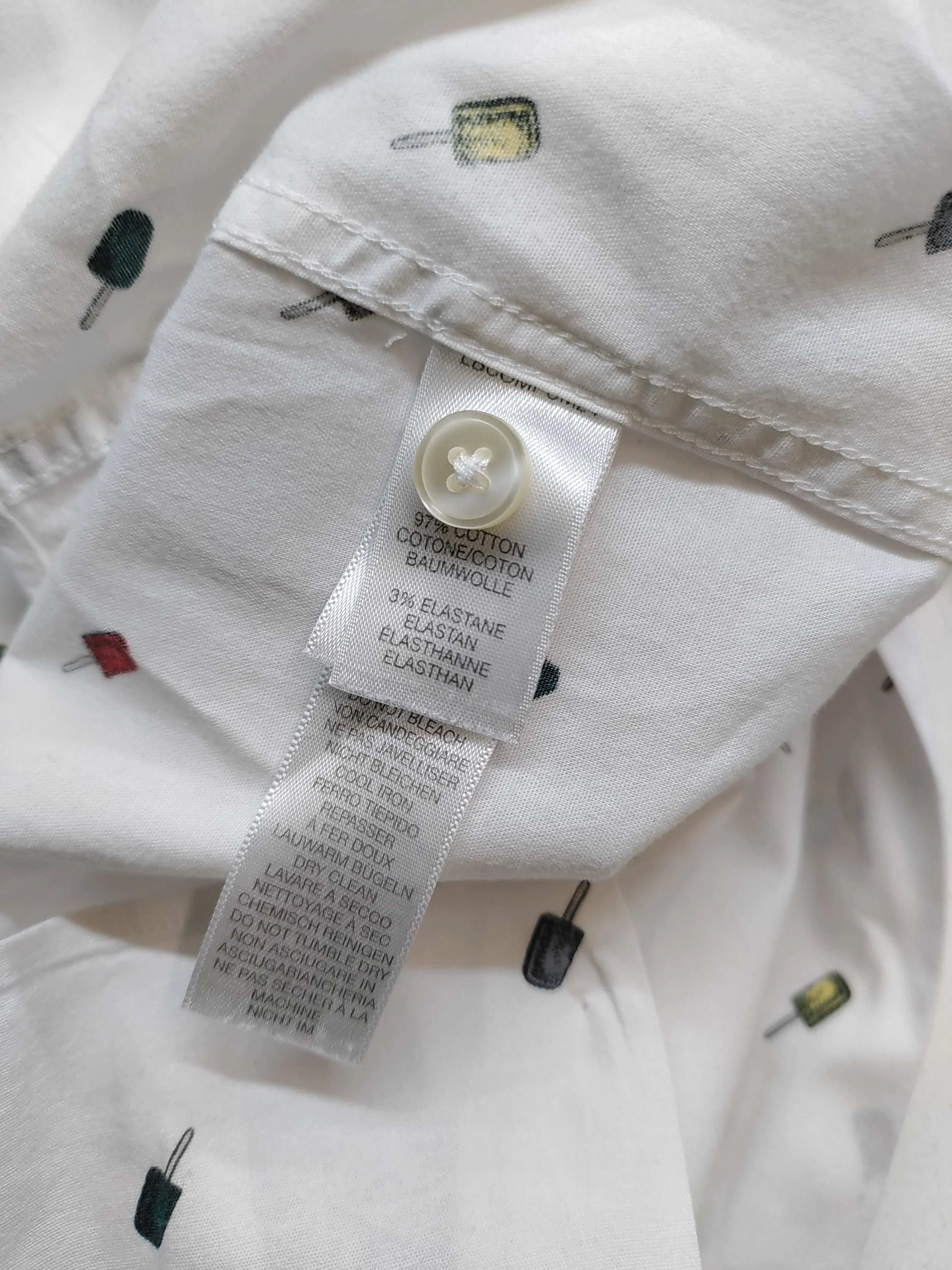 Paul Smith Men's Shirt M White Graphic Cotton with Elastane Basic - Image 6