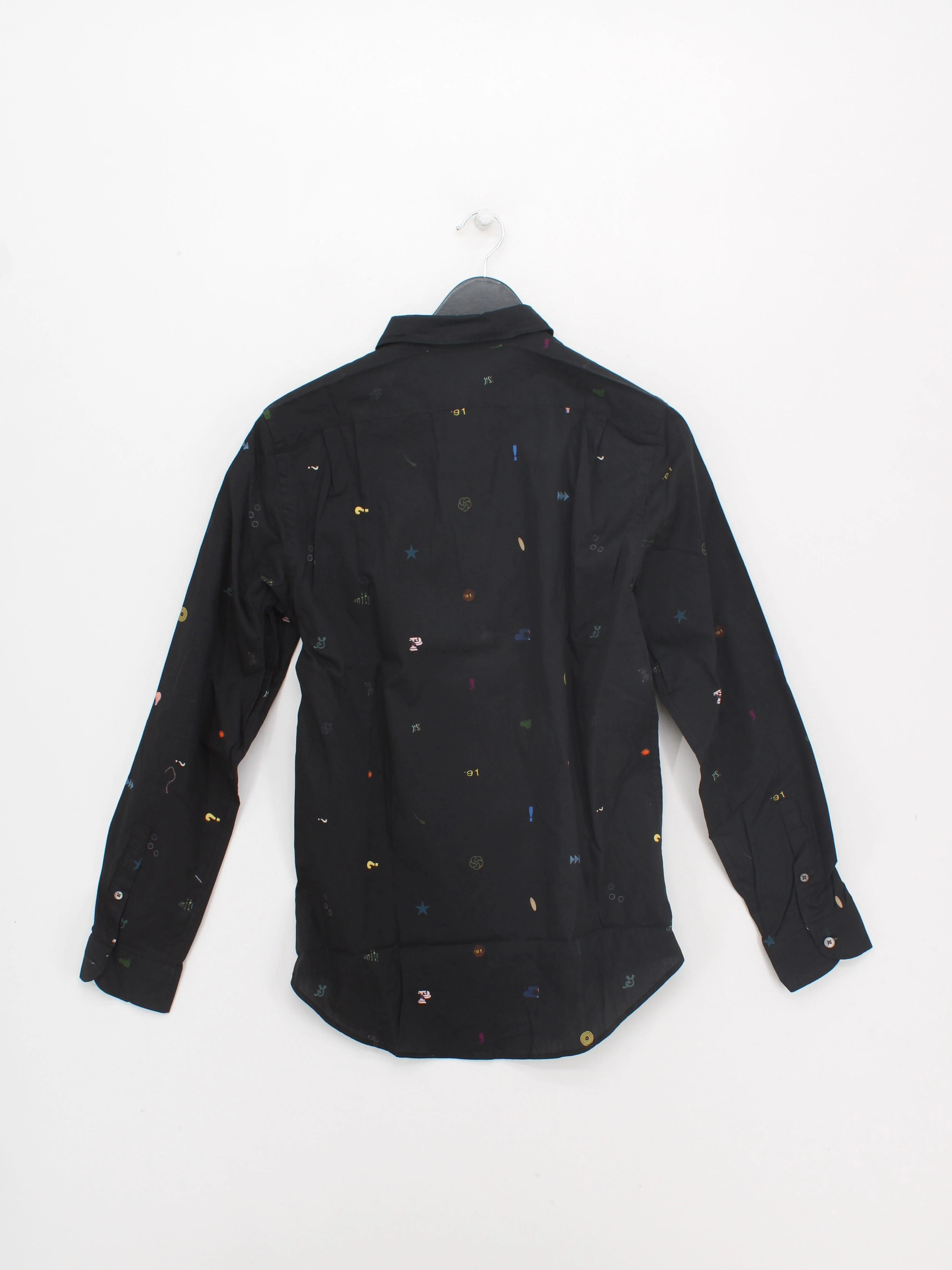 Paul Smith Men's Shirt S Black Graphic 100% Cotton Basic New with tags - Image 2