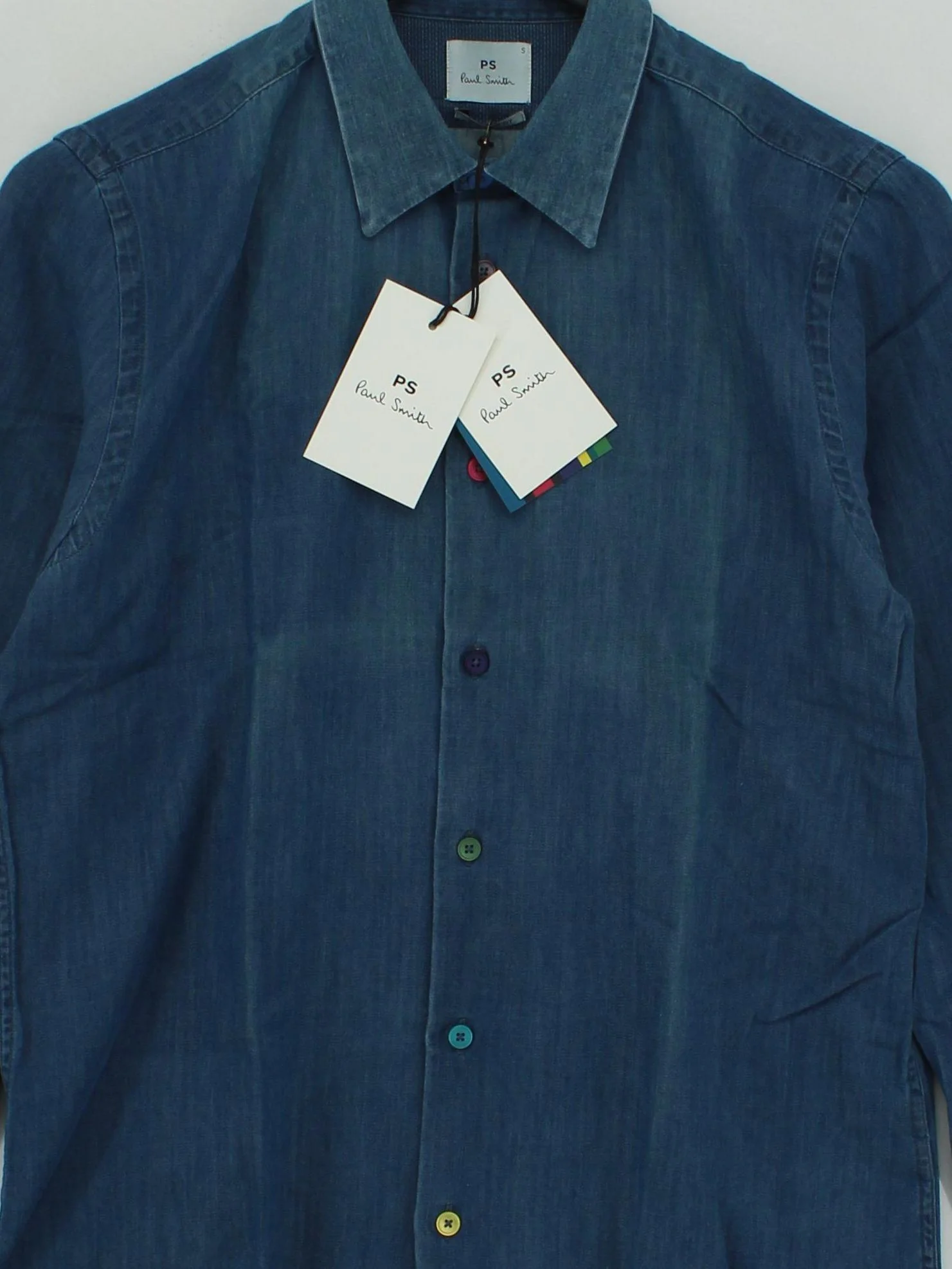 Paul Smith Men's Shirt S Blue 100% Cotton Basic New with tags - Image 3