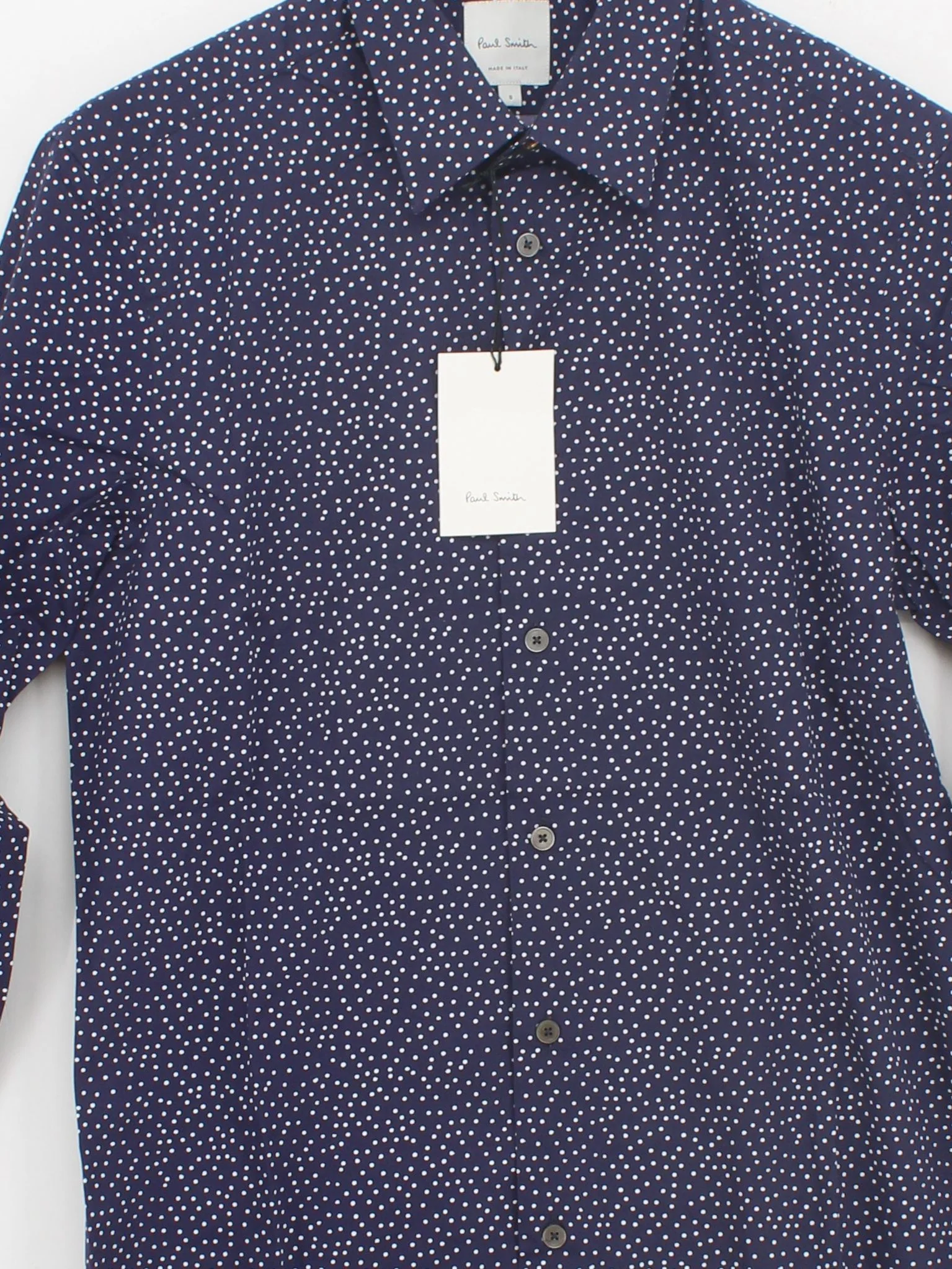 Paul Smith Men's Shirt S Blue Polkadot 100% Cotton Basic New with tags - Image 3