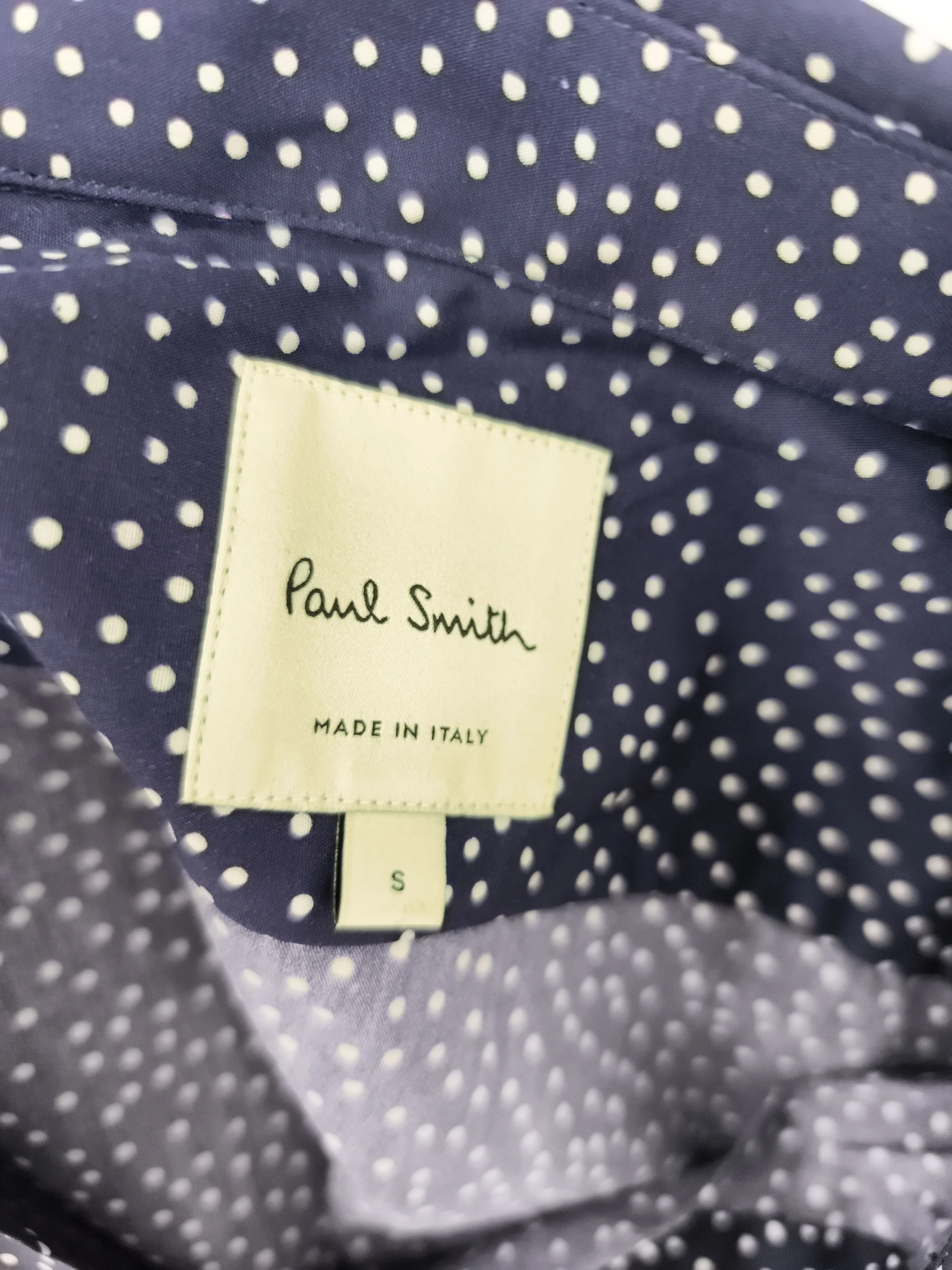 Paul Smith Men's Shirt S Blue Polkadot 100% Cotton Basic New with tags - Image 5