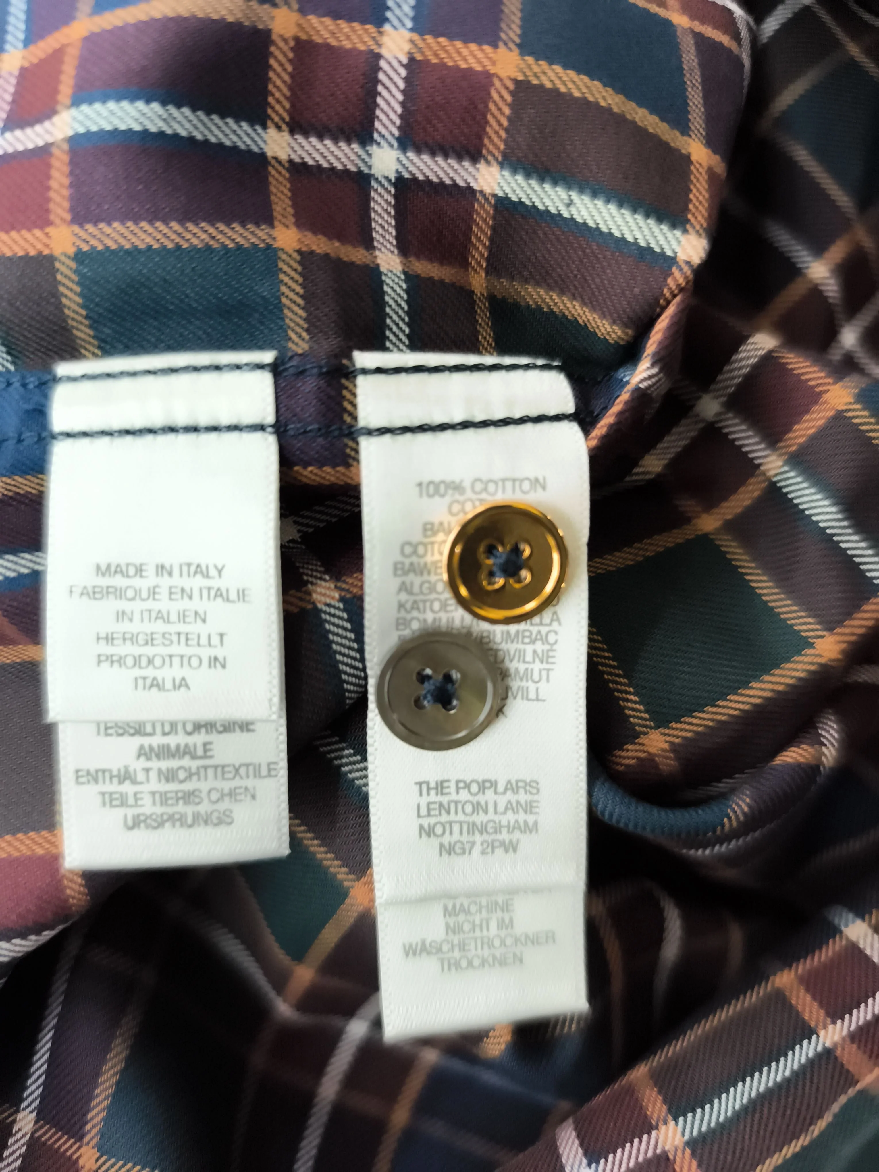 Paul Smith Men's Shirt S Multi Checkered 100% Cotton Basic New with tags - Image 6