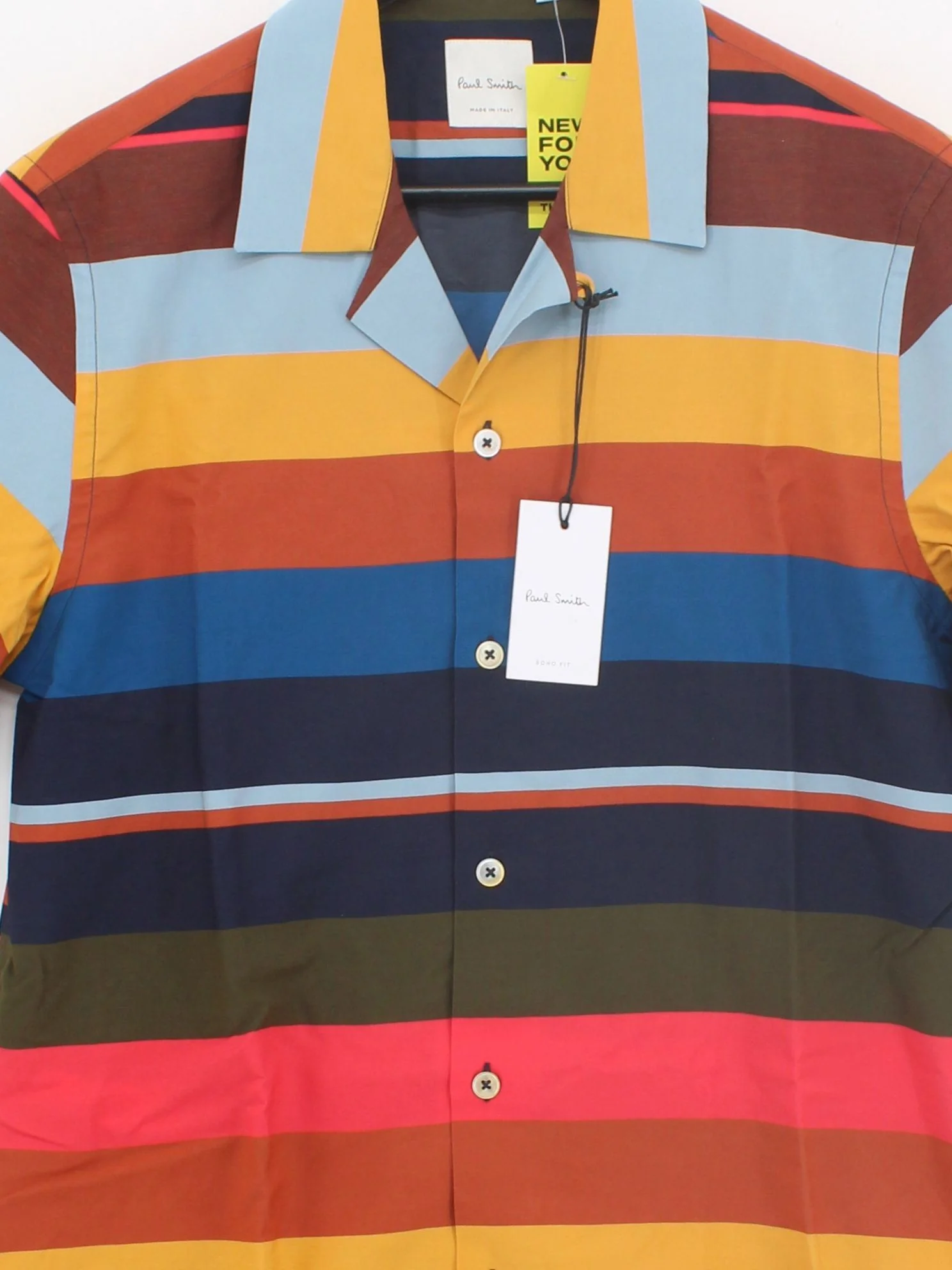 Paul Smith Men's Shirt S Multi Striped Viscose with Nylon Basic New with tags - Image 3