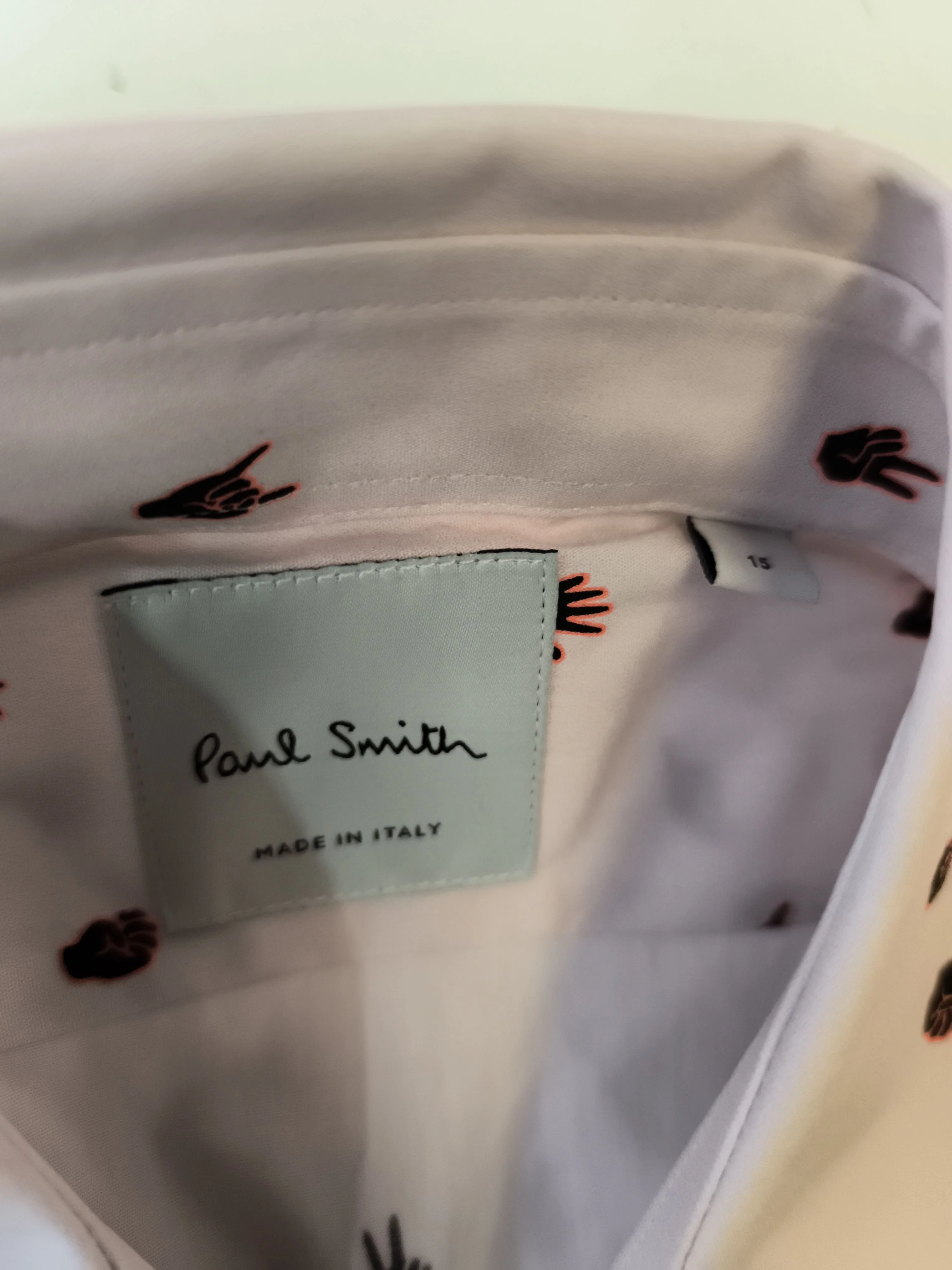 Paul Smith Men's Shirt S Pink Graphic 100% Cotton Basic New with tags - Image 5