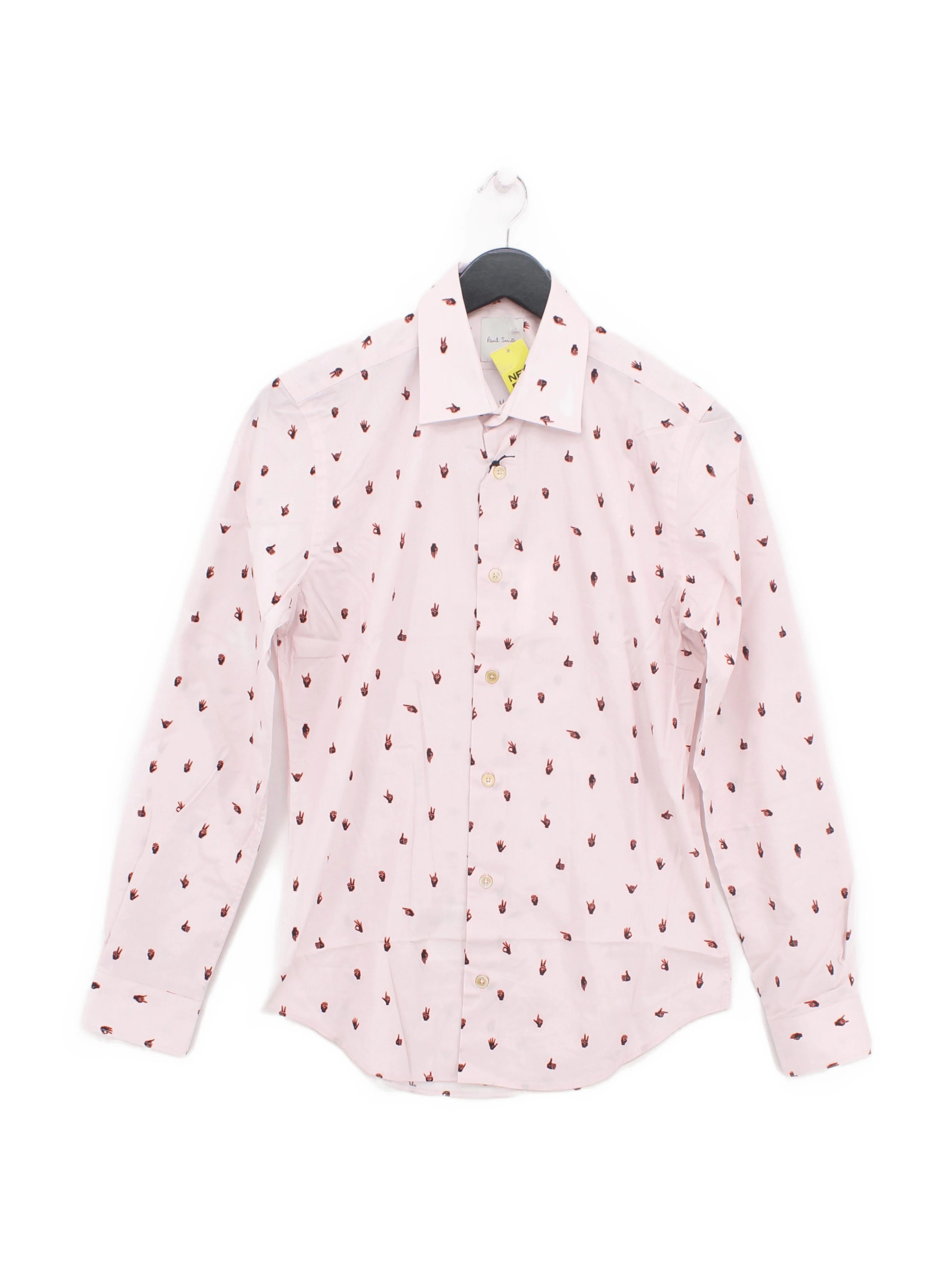 Paul Smith Men's Shirt S Pink Graphic 100% Cotton Basic New with tags