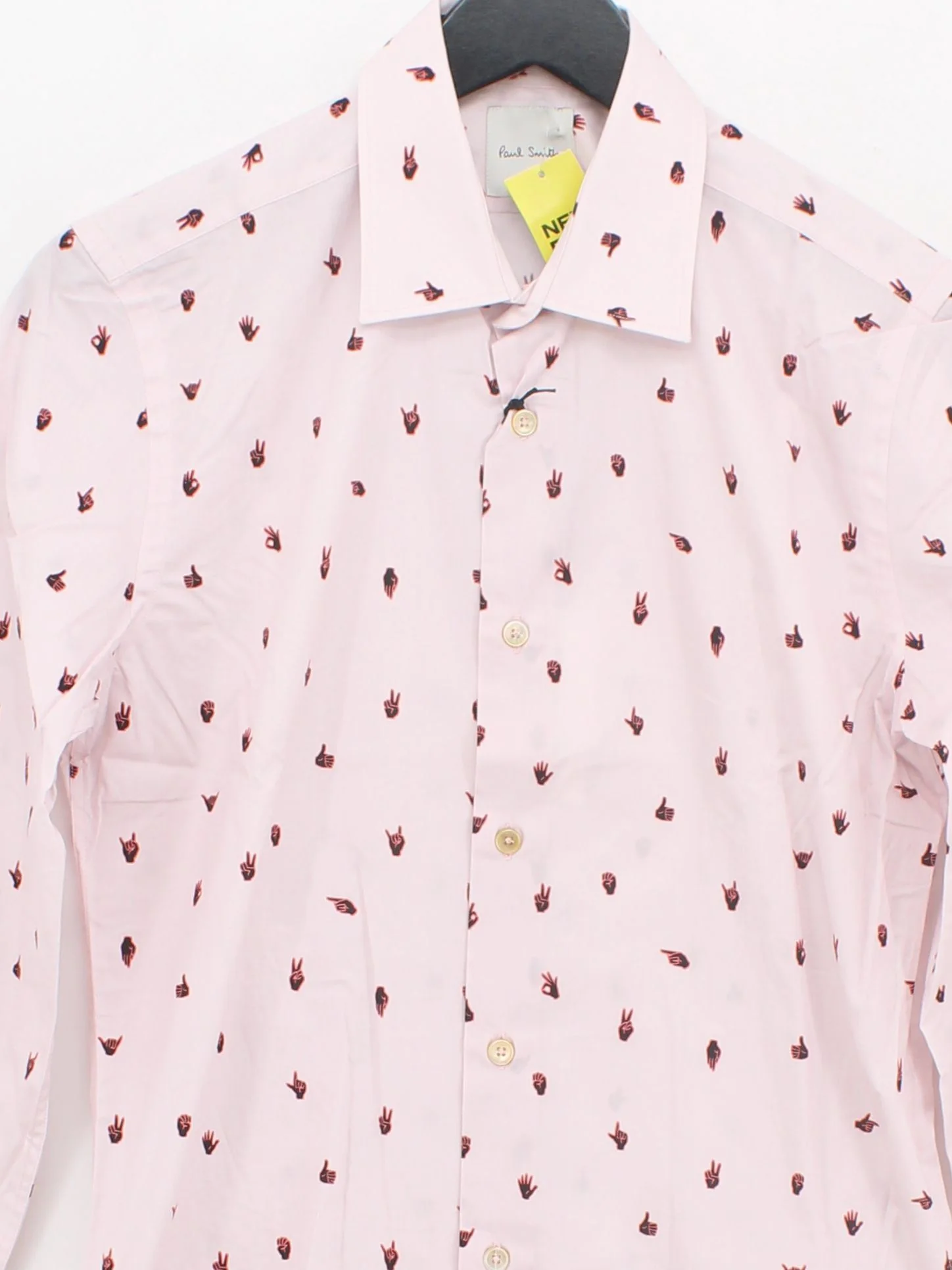 Paul Smith Men's Shirt S Pink Graphic 100% Cotton Basic New with tags - Image 3