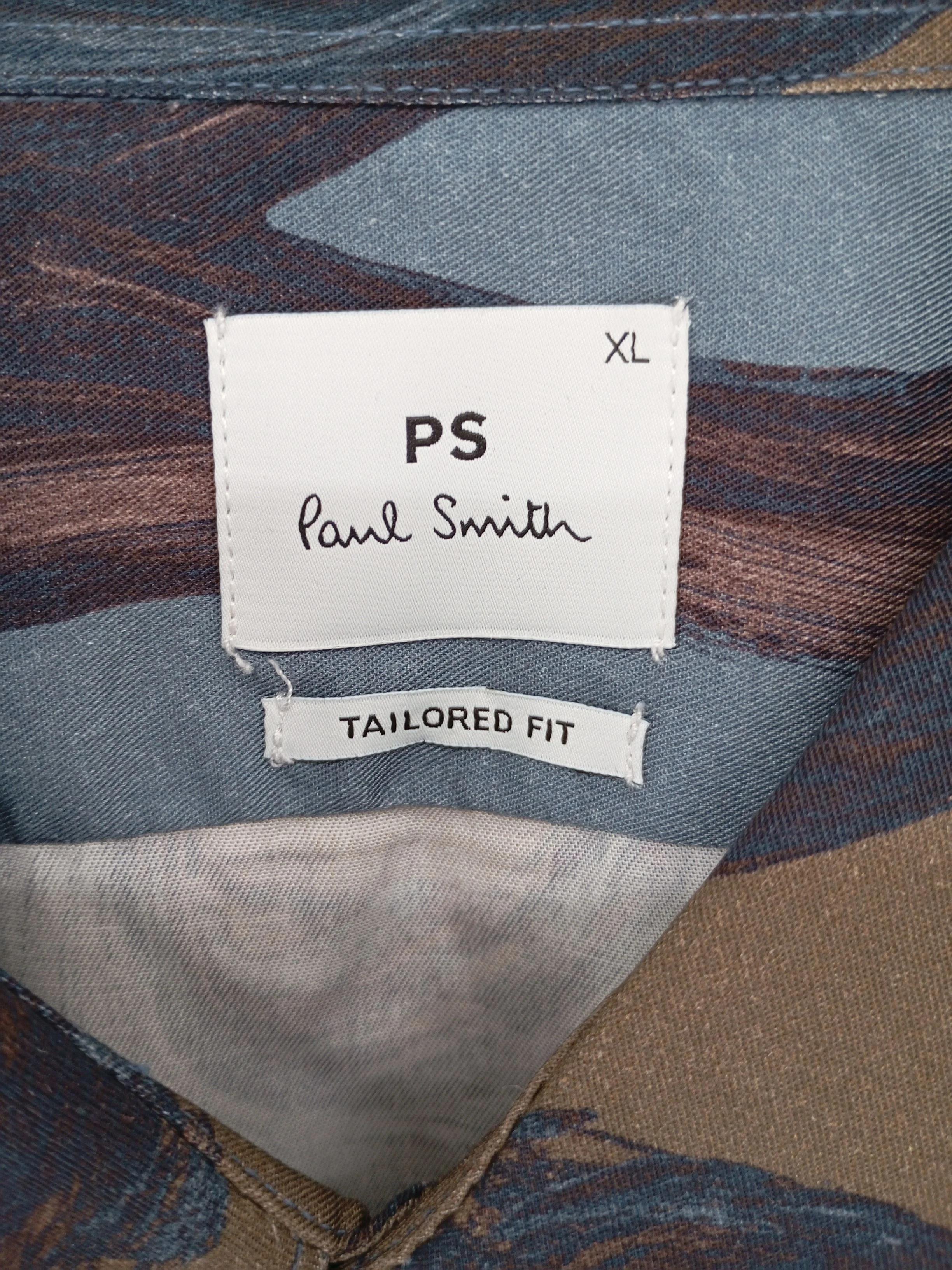 Paul Smith Men's Shirt XL Brown Geometric Lyocell Modal with Cotton Basic - Image 6