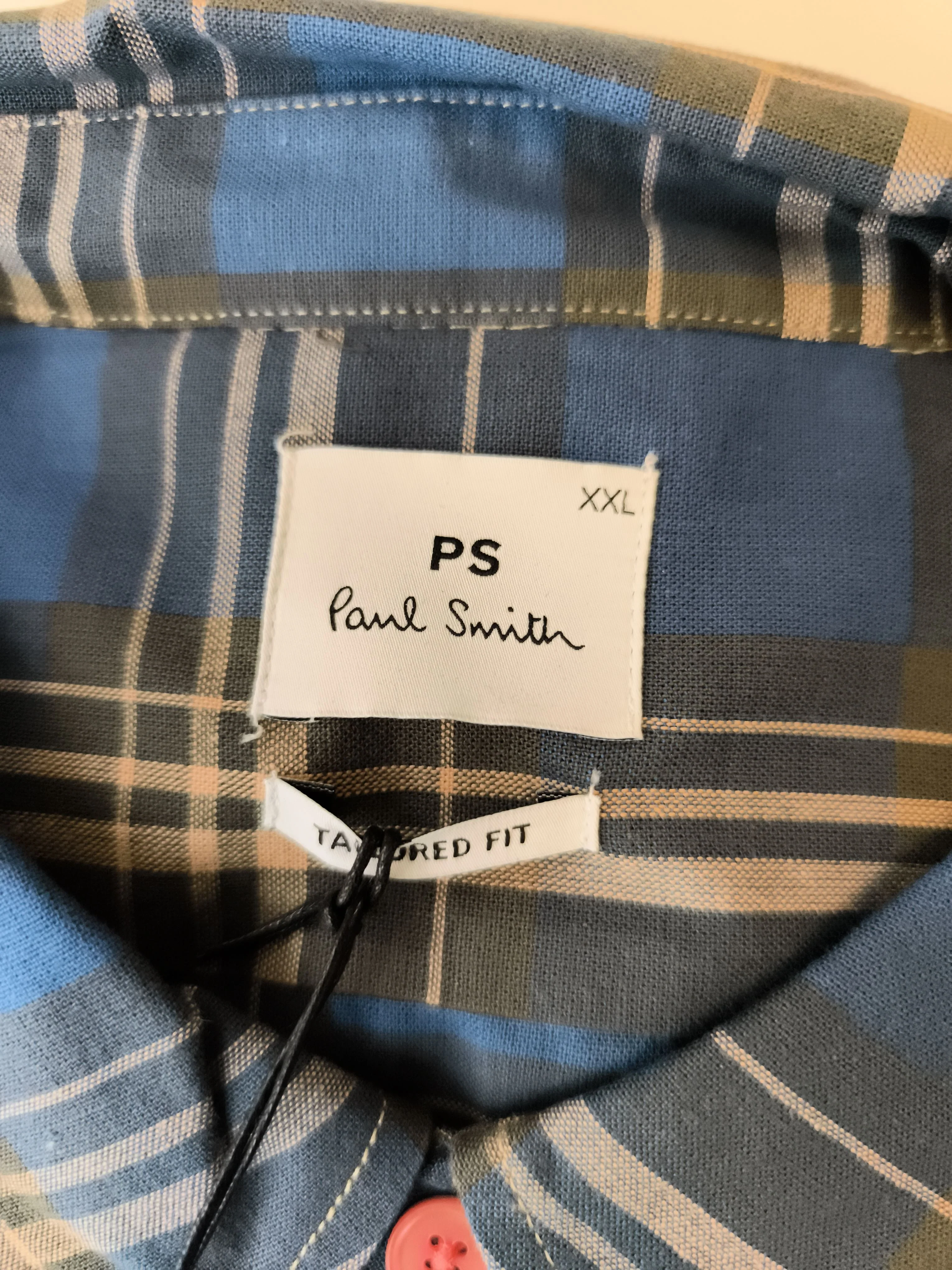 Paul Smith Men's Shirt XXL Multi Checkered 100% Cotton Basic New with tags - Image 5
