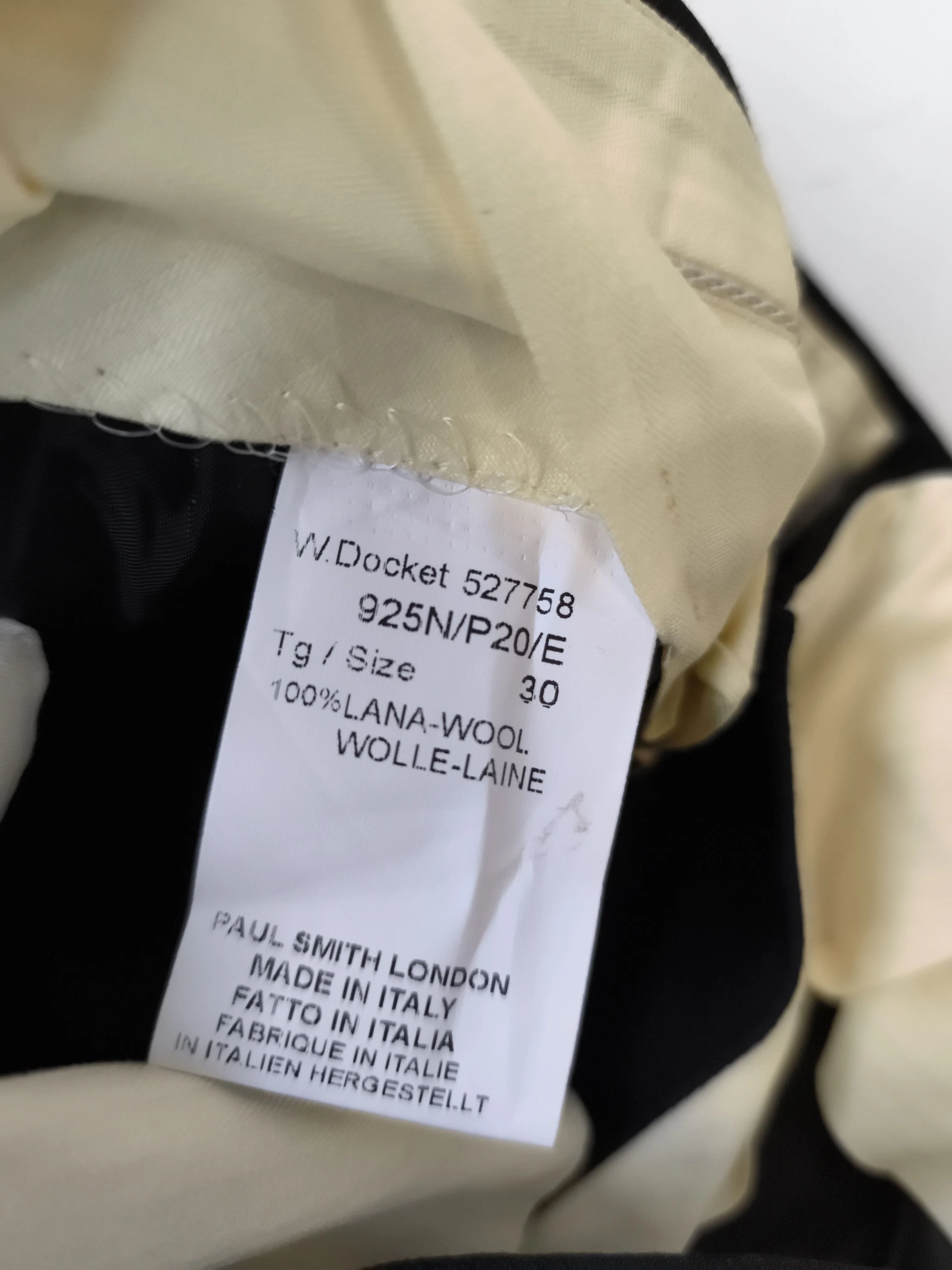 Paul Smith Men's Suit Trousers W 30 in Black 100% Wool Dress Pants New with tags - Image 6