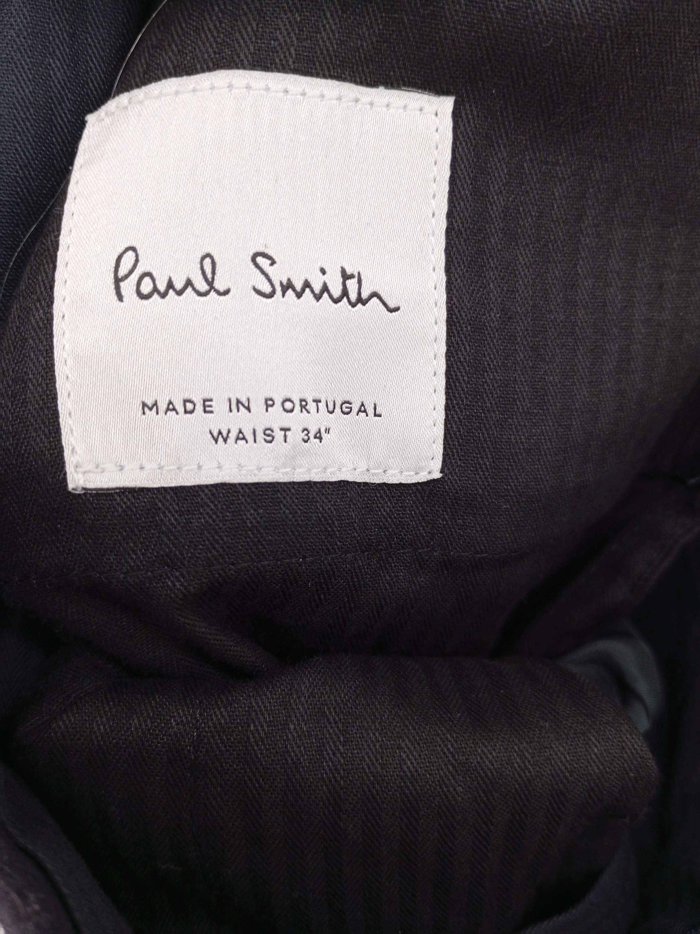 Paul Smith Men's Suit Trousers W 34 in Black Cotton with Elastane Dress Pants - Image 10