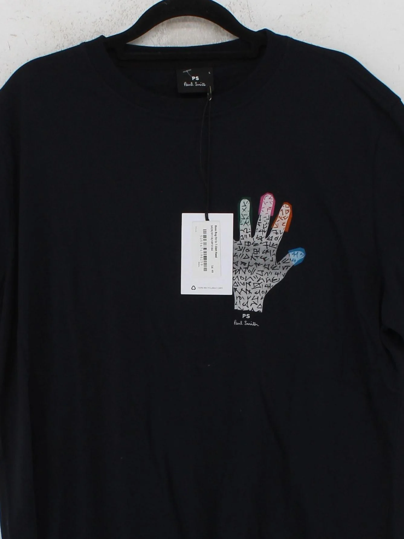Paul Smith Men's T-Shirt L Black Graphic 100% Cotton Basic New with tags - Image 3