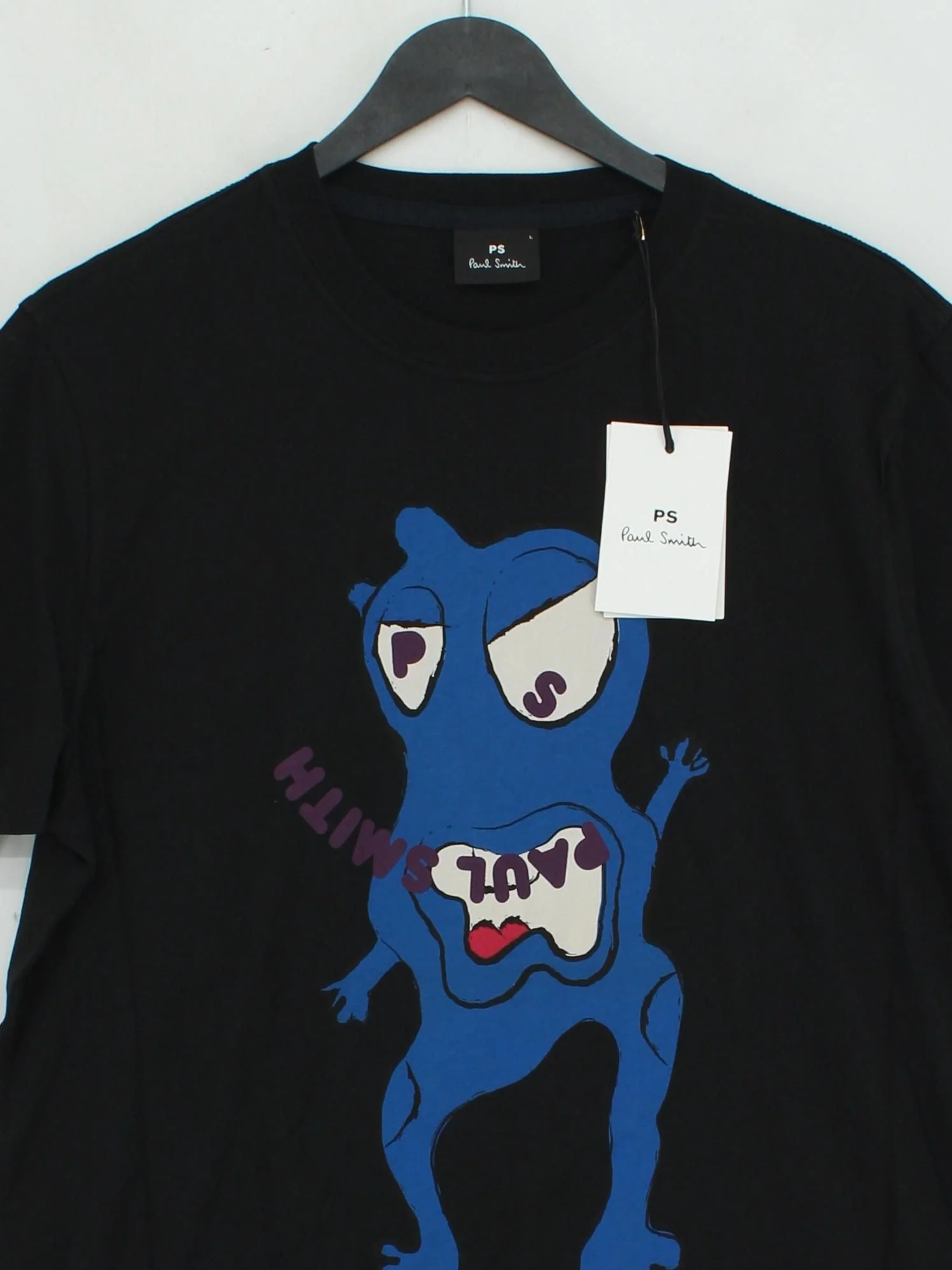 Paul Smith Men's T-Shirt L Black Graphic 100% Cotton Basic New with tags - Image 3