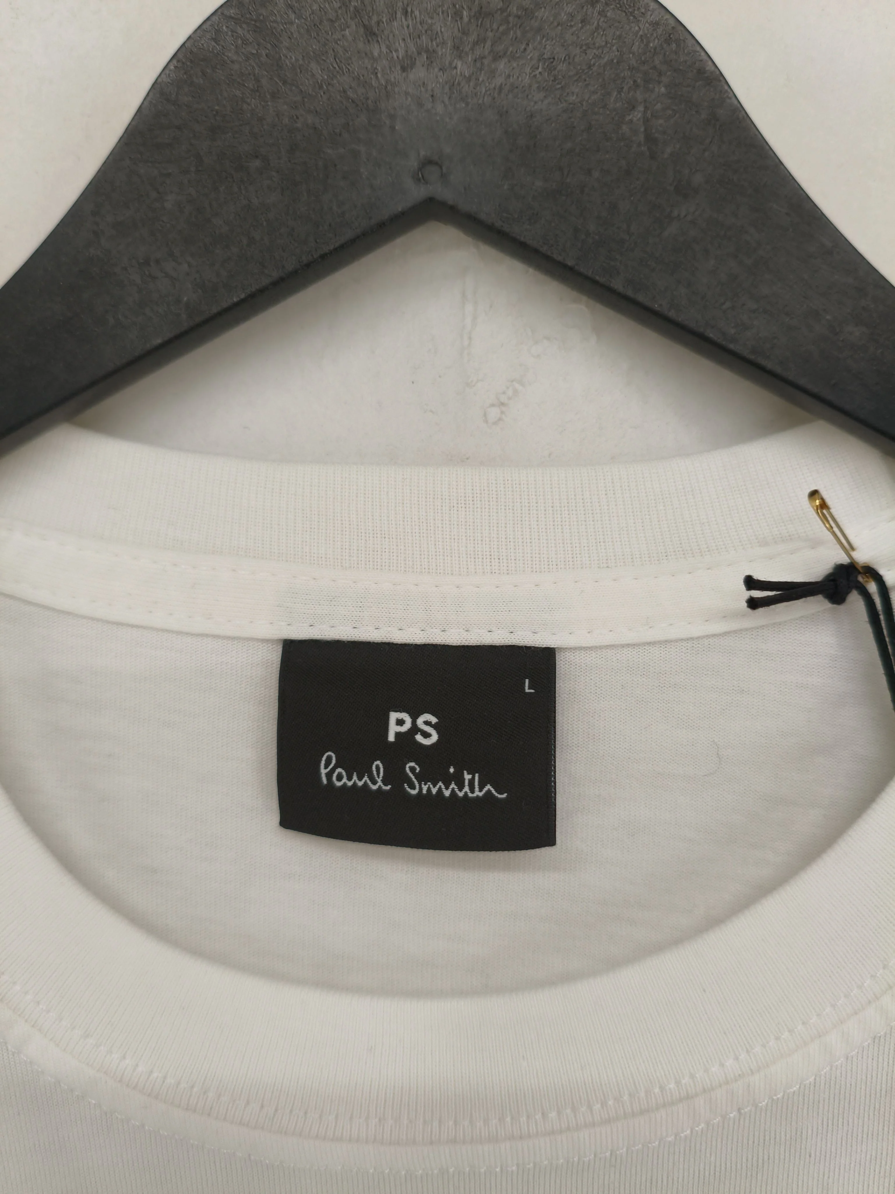 Paul Smith Men's T-Shirt L White Graphic 100% Cotton Basic New with tags - Image 5
