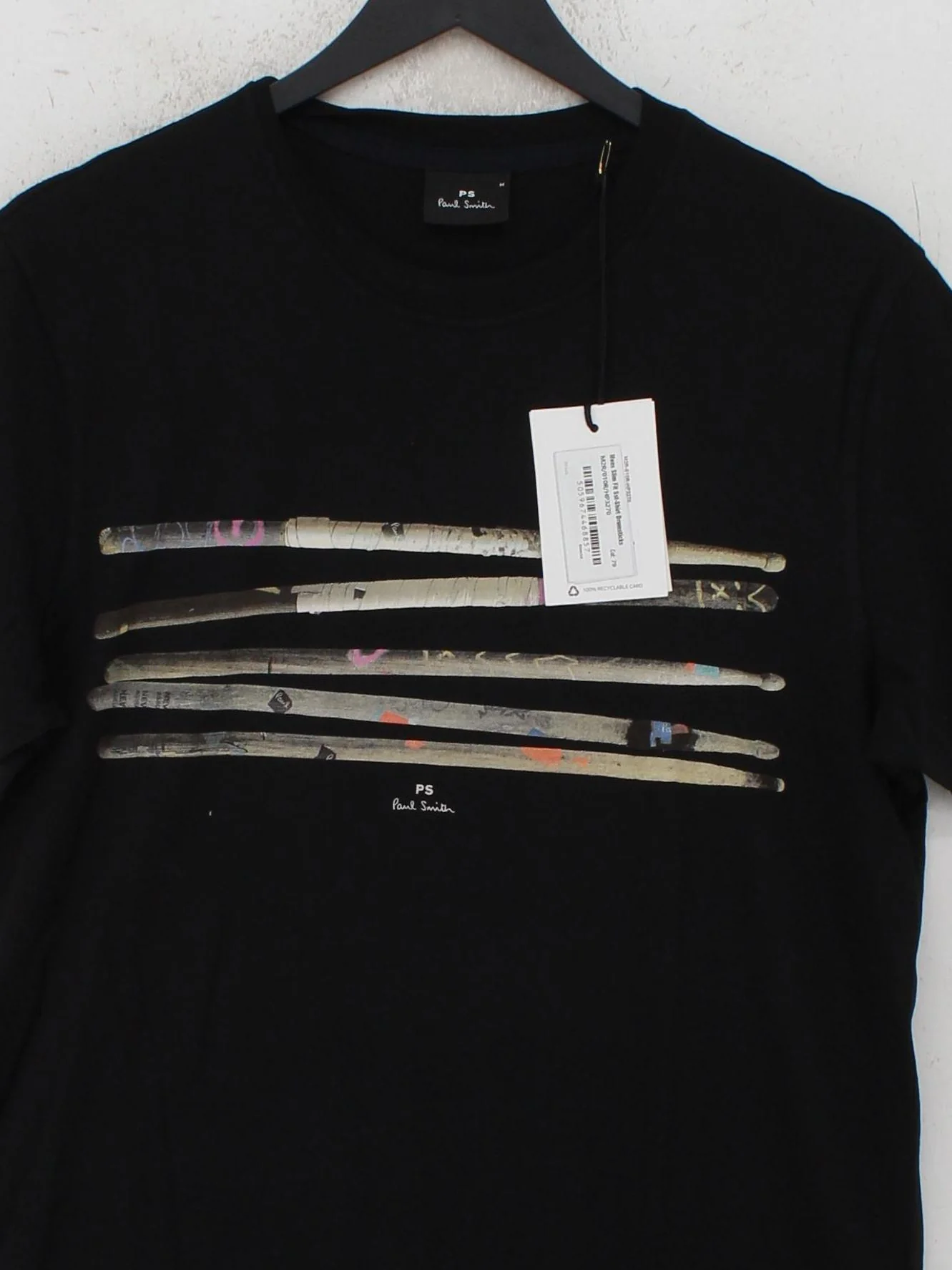 Paul Smith Men's T-Shirt M Black Graphic 100% Cotton Basic - Image 3