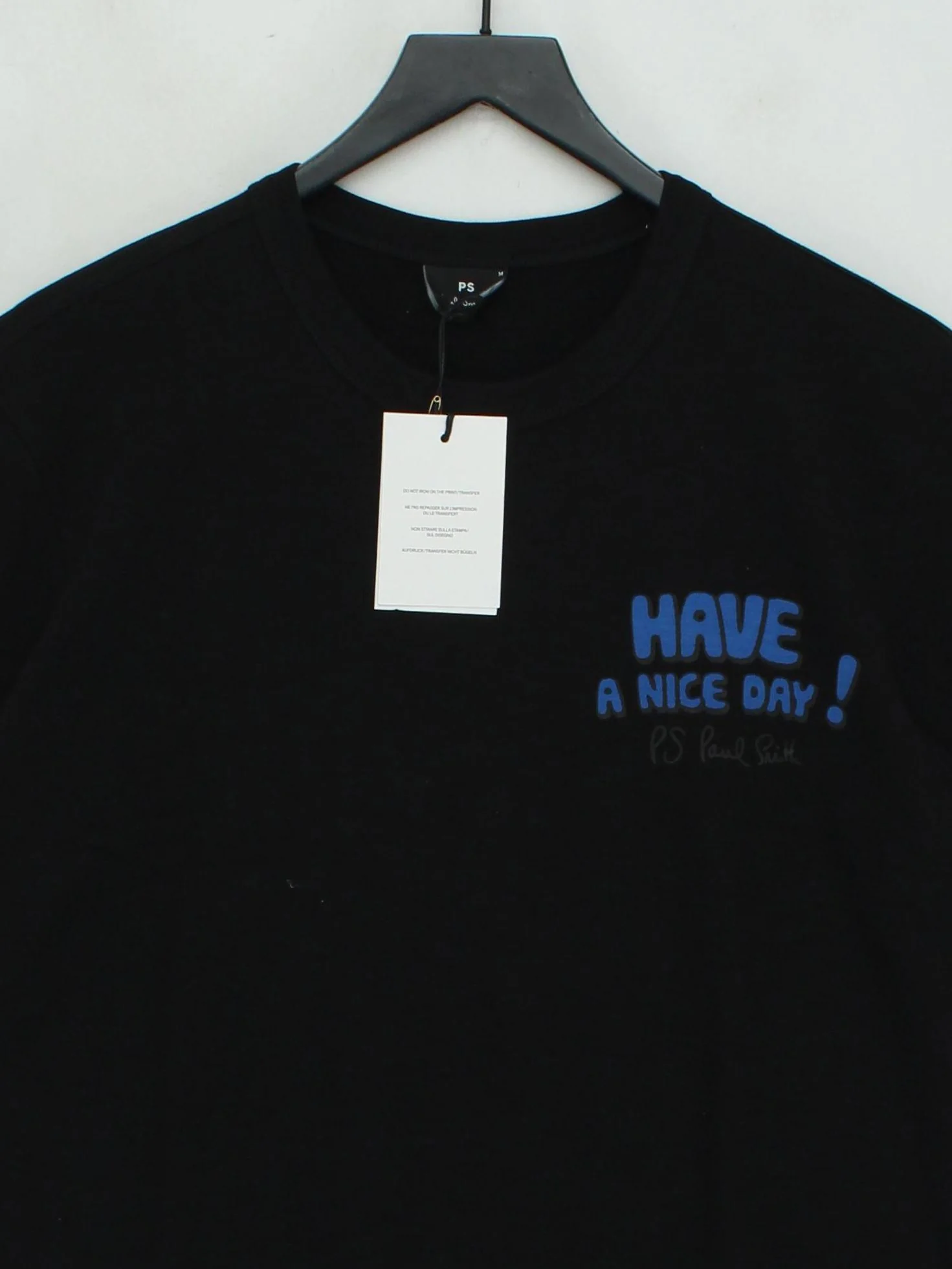 Paul Smith Men's T-Shirt M Black Graphic 100% Cotton Basic New with tags - Image 3