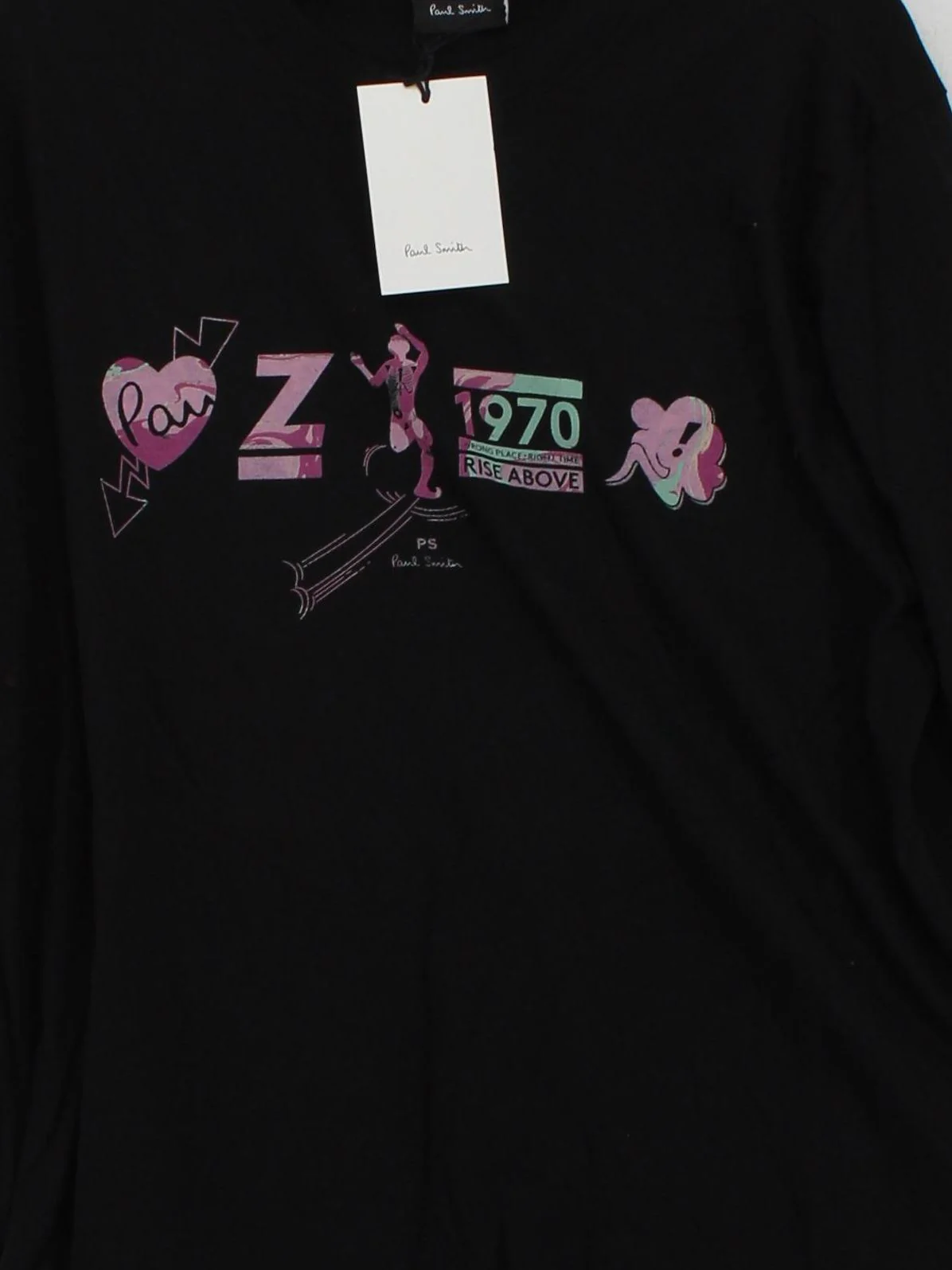 Paul Smith Men's T-Shirt M Black Graphic 100% Cotton Basic New with tags - Image 3