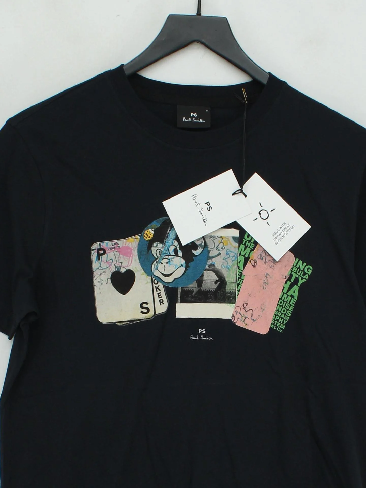 Paul Smith Men's T-Shirt M Black Graphic 100% Cotton Basic New with tags - Image 3