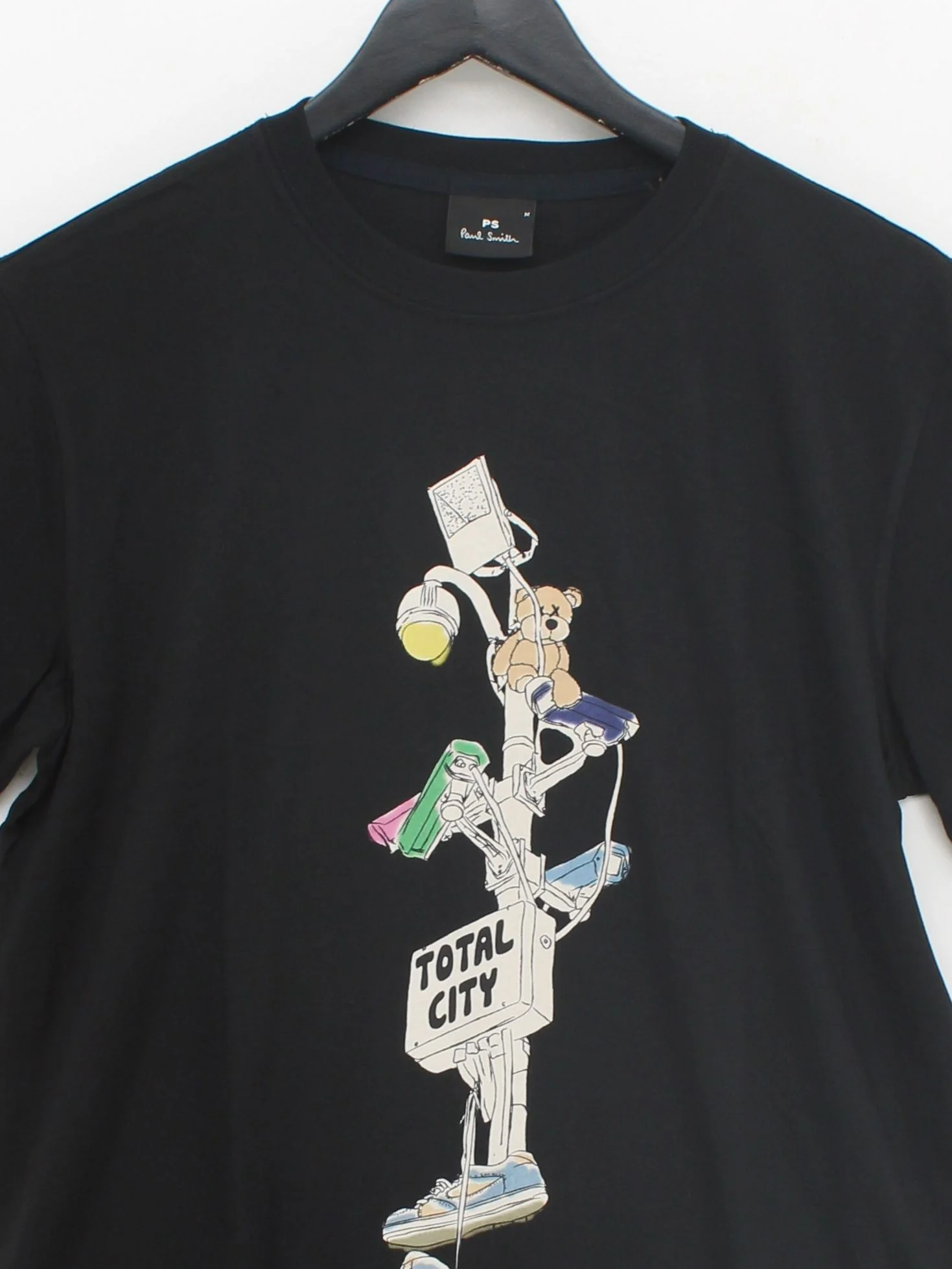Paul Smith Men's T-Shirt M Black Graphic 100% Cotton Basic New with tags - Image 3