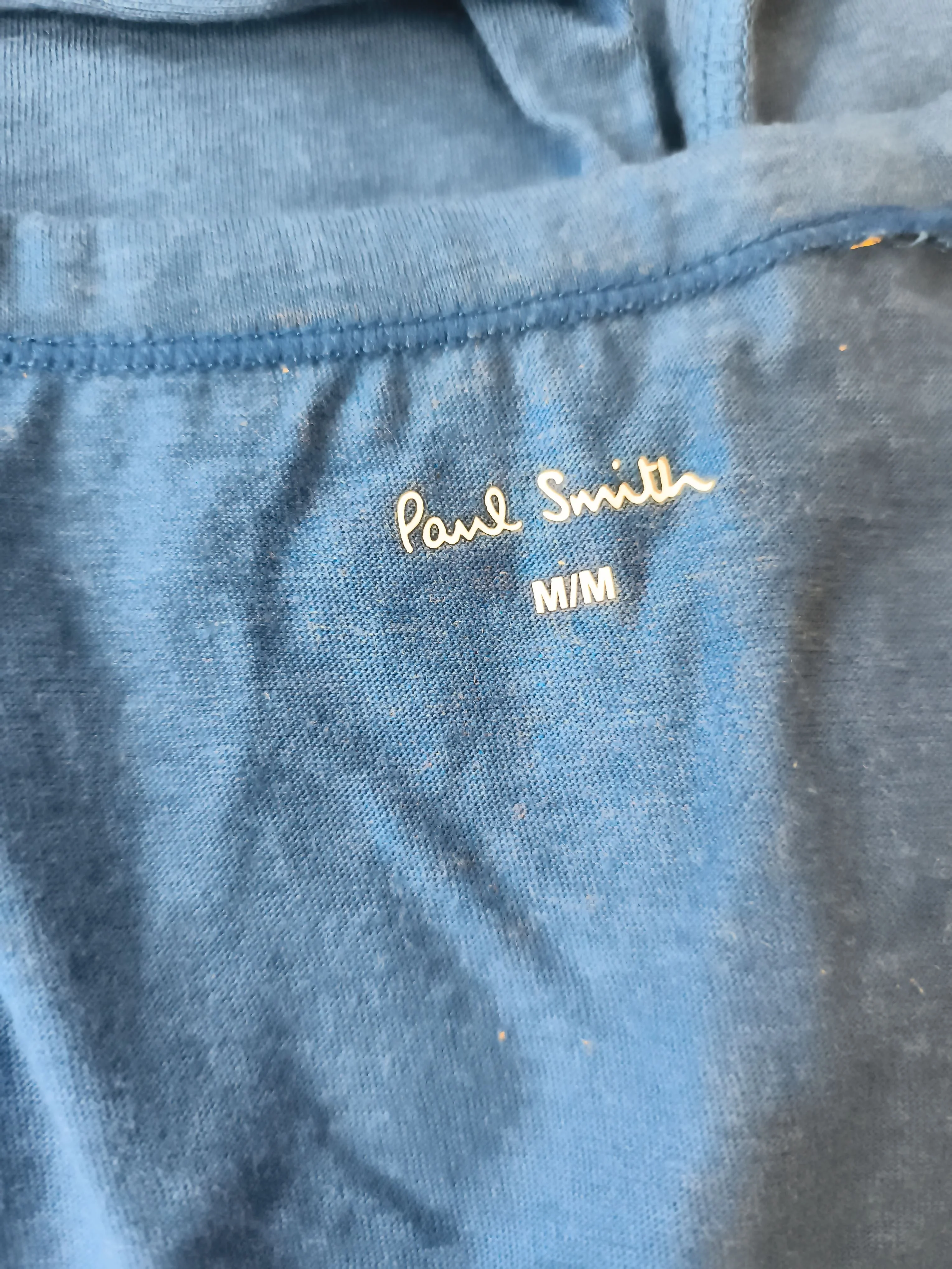 Paul Smith Men's T-Shirt M Blue 100% Cotton Basic New with tags - Image 5