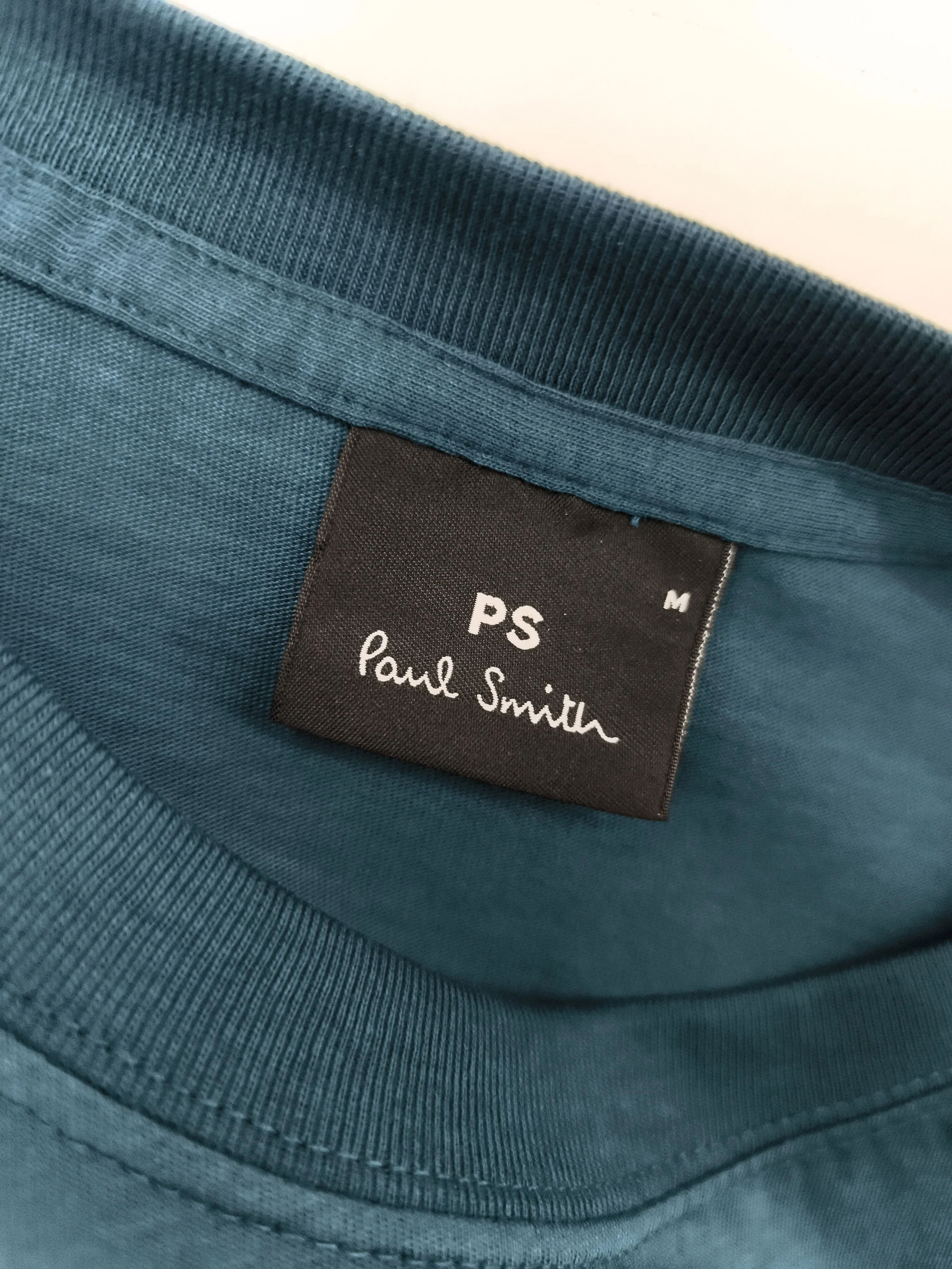 Paul Smith Men's T-Shirt M Blue Graphic 100% Cotton Basic New with tags - Image 5