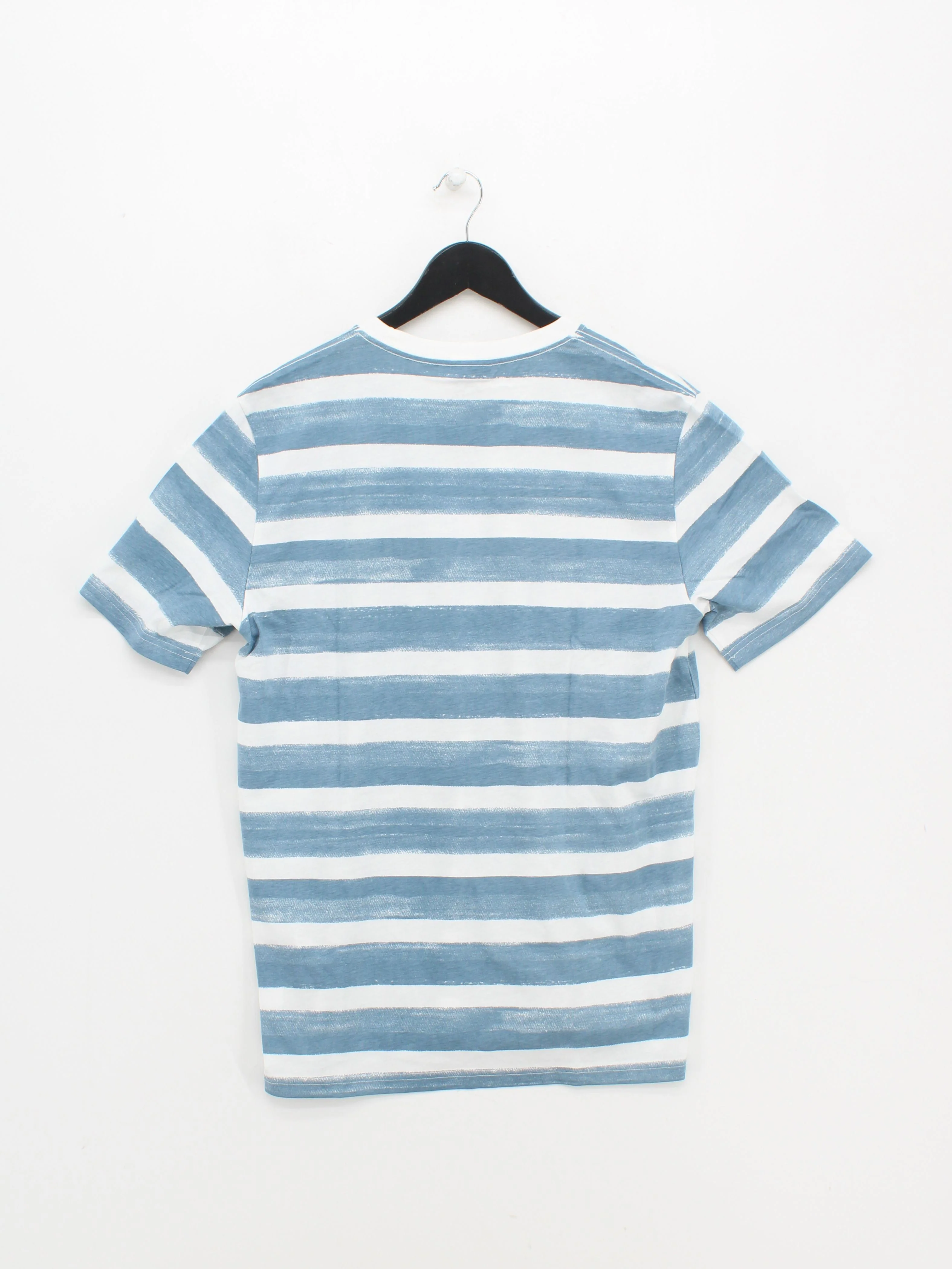 Paul Smith Men's T-Shirt M Blue Striped 100% Cotton Basic New with tags - Image 2