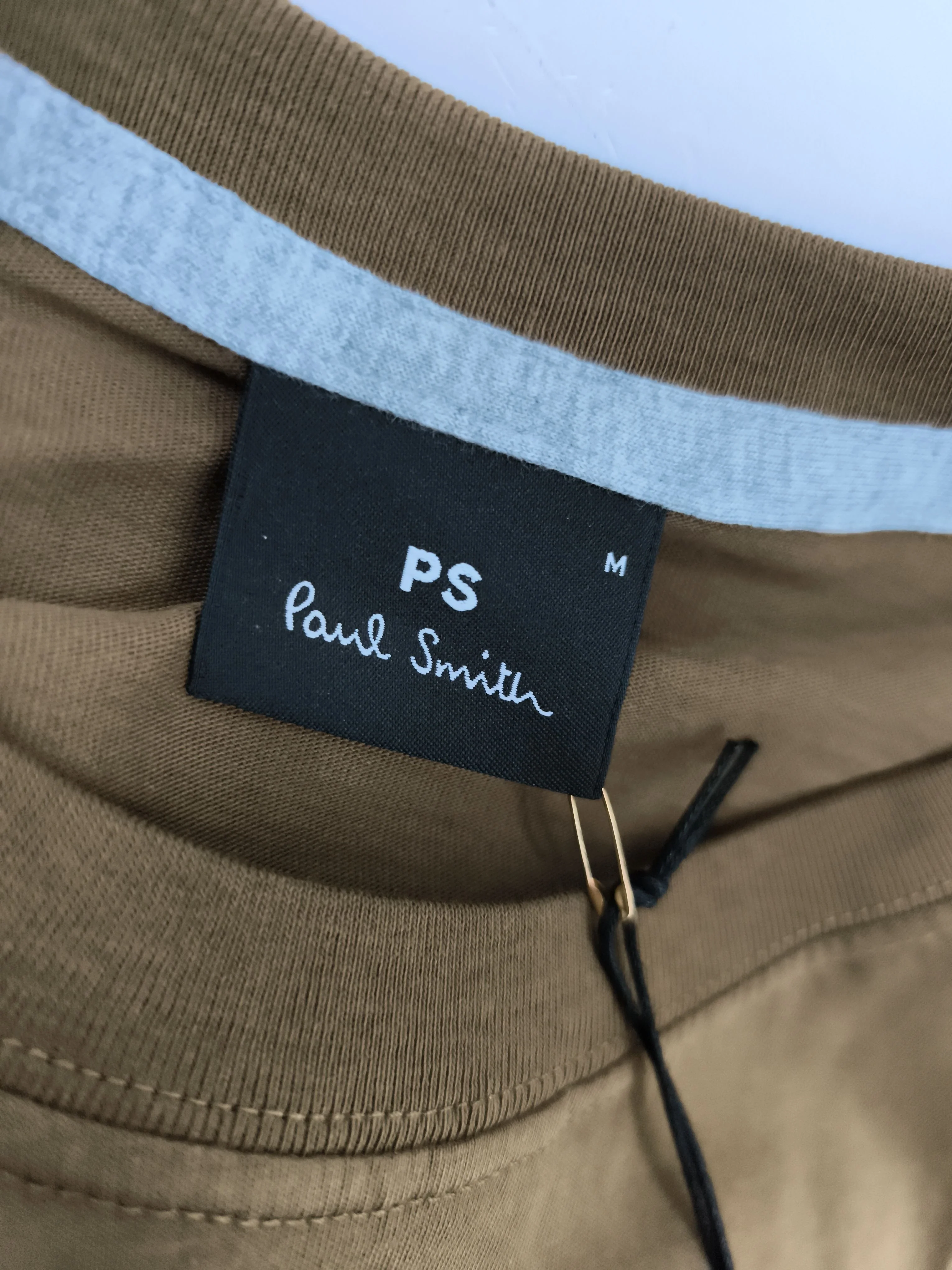 Paul Smith Men's T-Shirt M Brown 100% Cotton Basic New with tags - Image 5