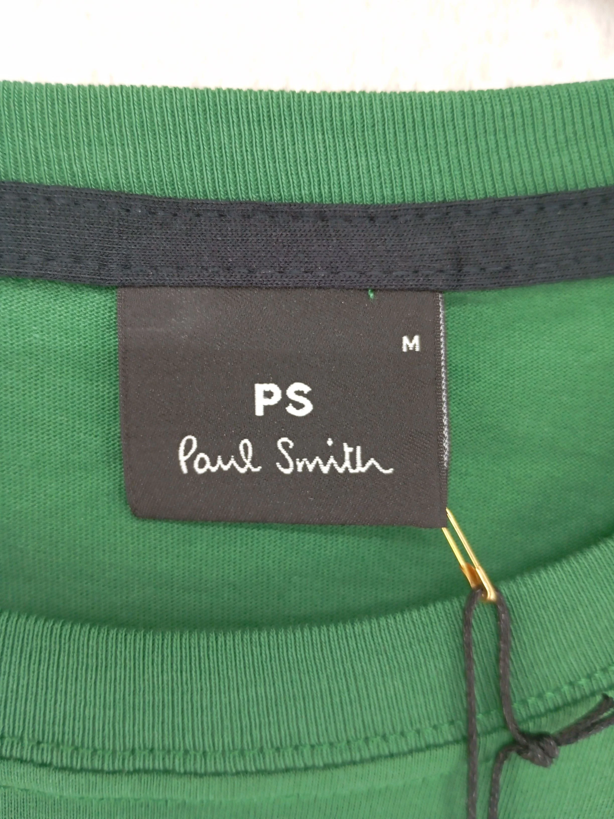 Paul Smith Men's T-Shirt M Green 100% Cotton Basic New with tags - Image 5