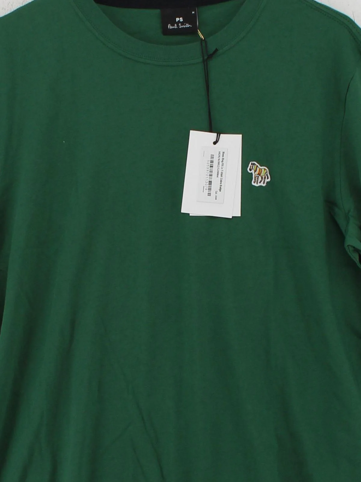 Paul Smith Men's T-Shirt M Green 100% Cotton Basic New with tags - Image 3