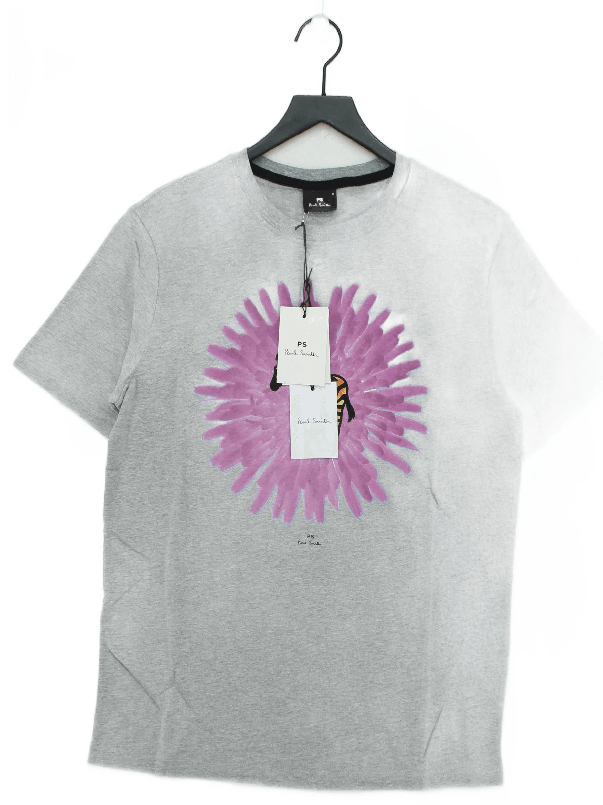 Paul Smith Men's T-Shirt M Grey Graphic 100% Cotton Basic New with tags