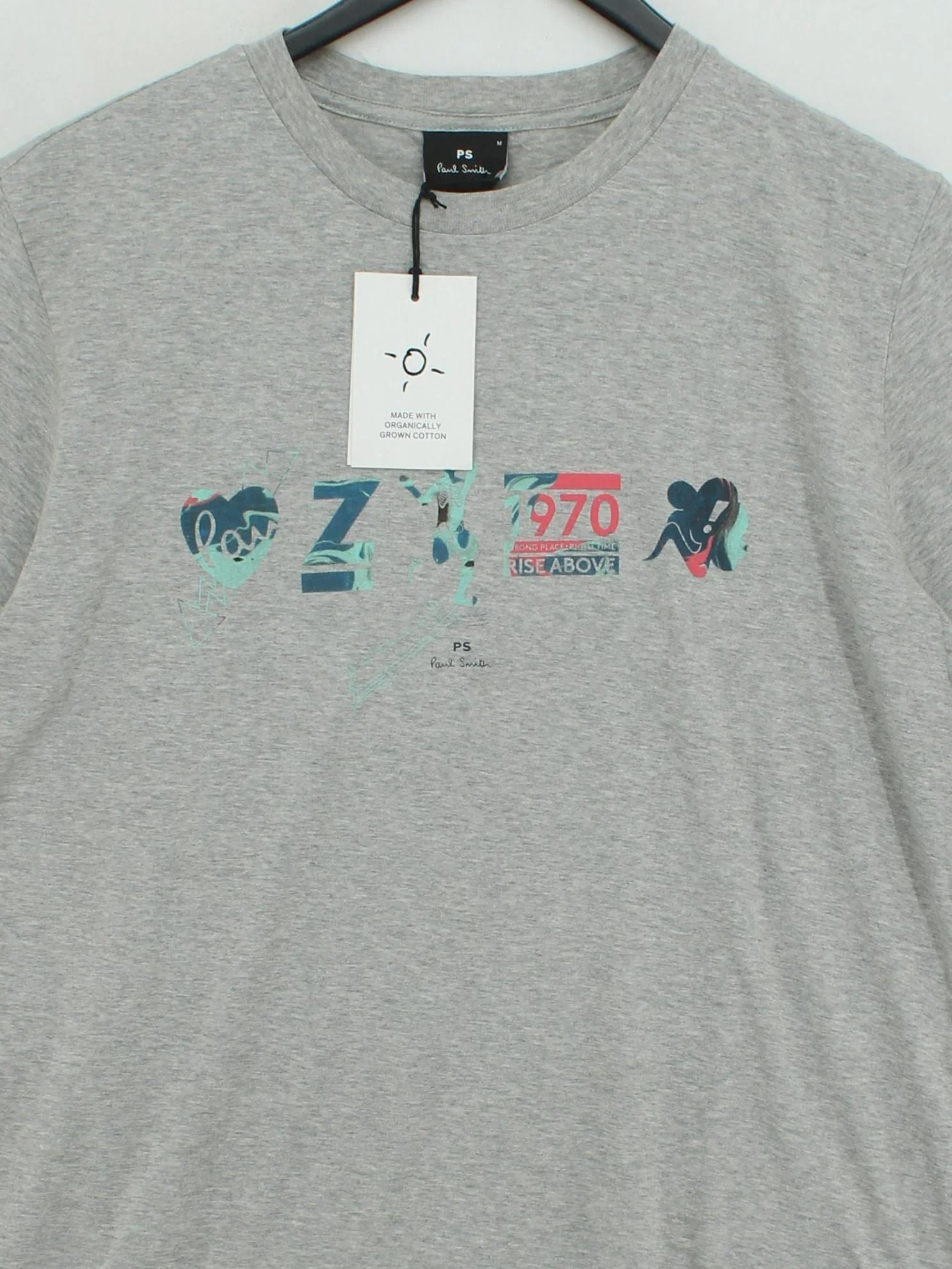 Paul Smith Men's T-Shirt M Grey Graphic 100% Cotton Basic New with tags - Image 3