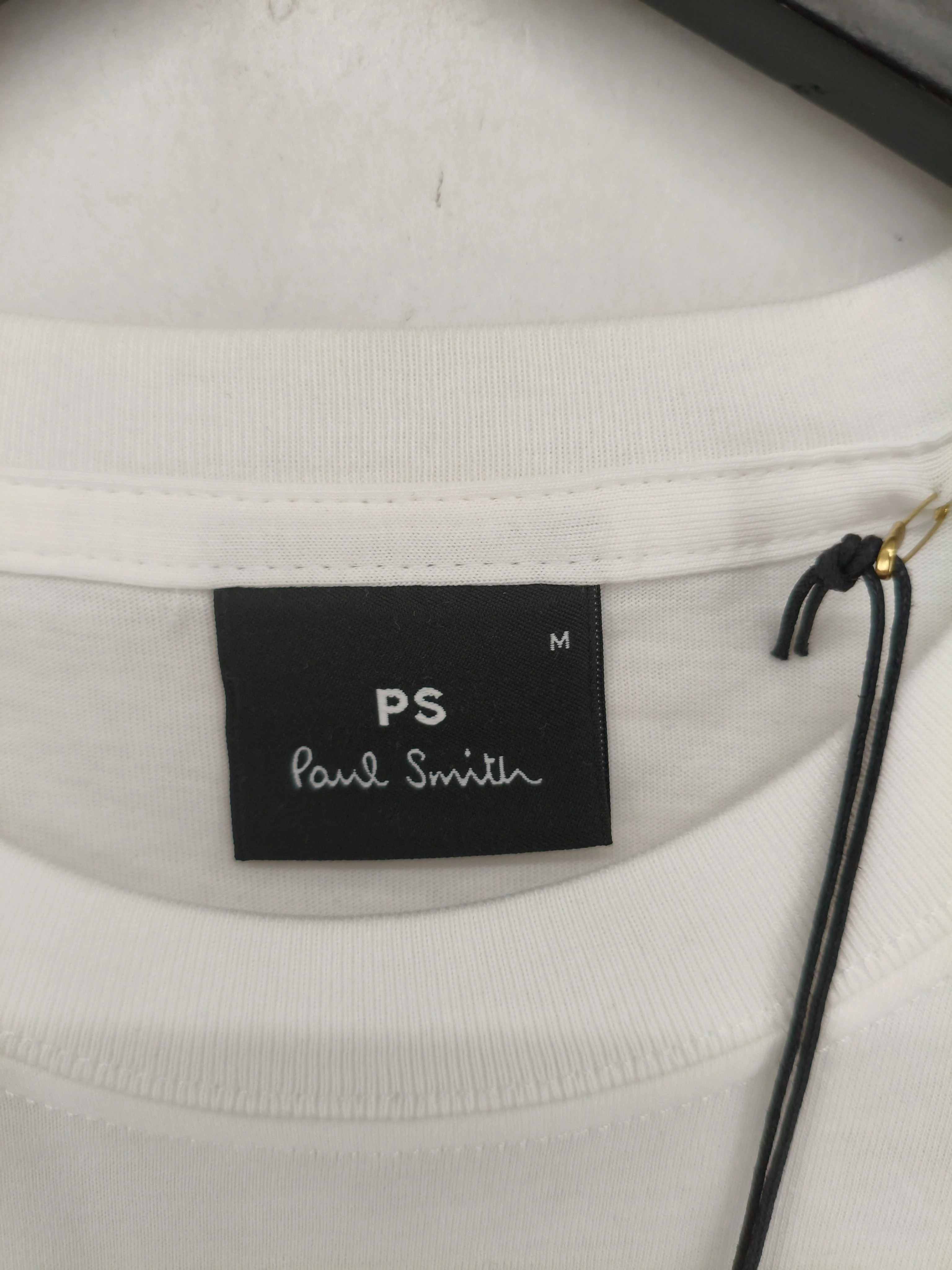 Paul Smith Men's T-Shirt M White Graphic 100% Cotton Basic - Image 6