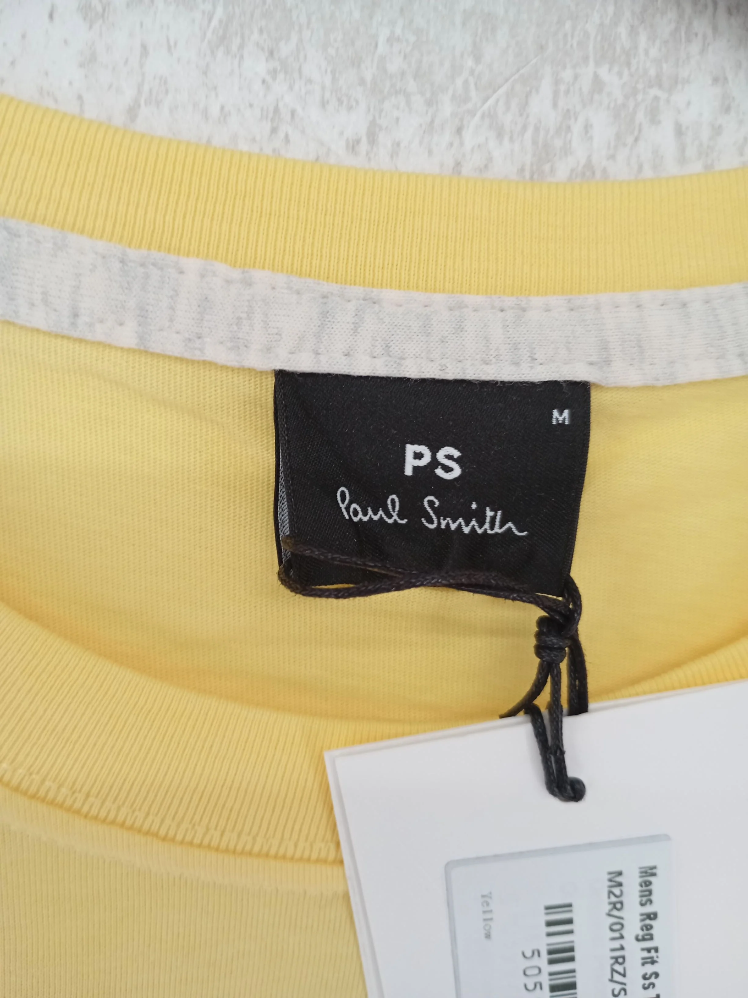 Paul Smith Men's T-Shirt M Yellow 100% Cotton Basic New with tags - Image 5