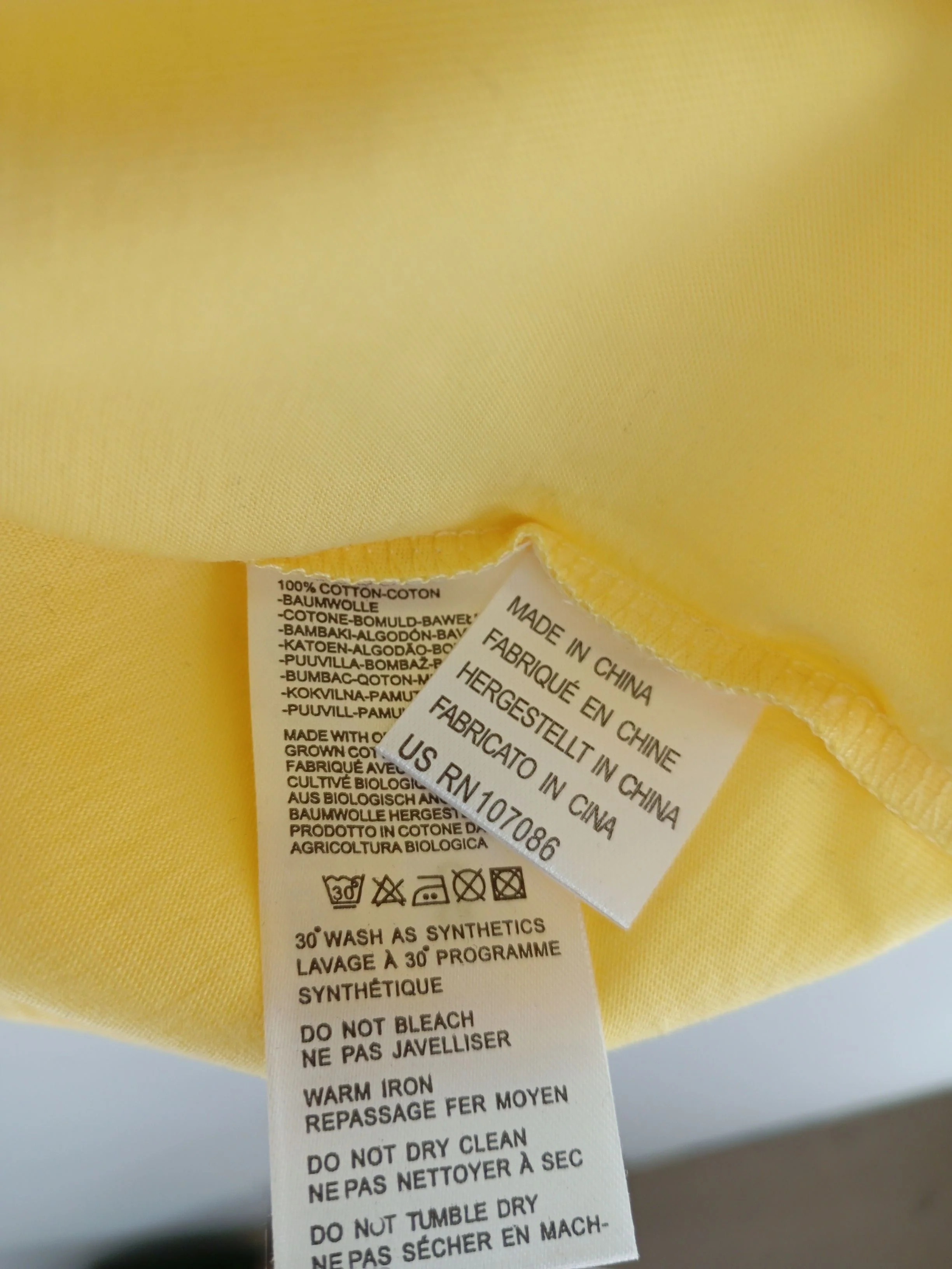 Paul Smith Men's T-Shirt M Yellow 100% Cotton Basic New with tags - Image 6