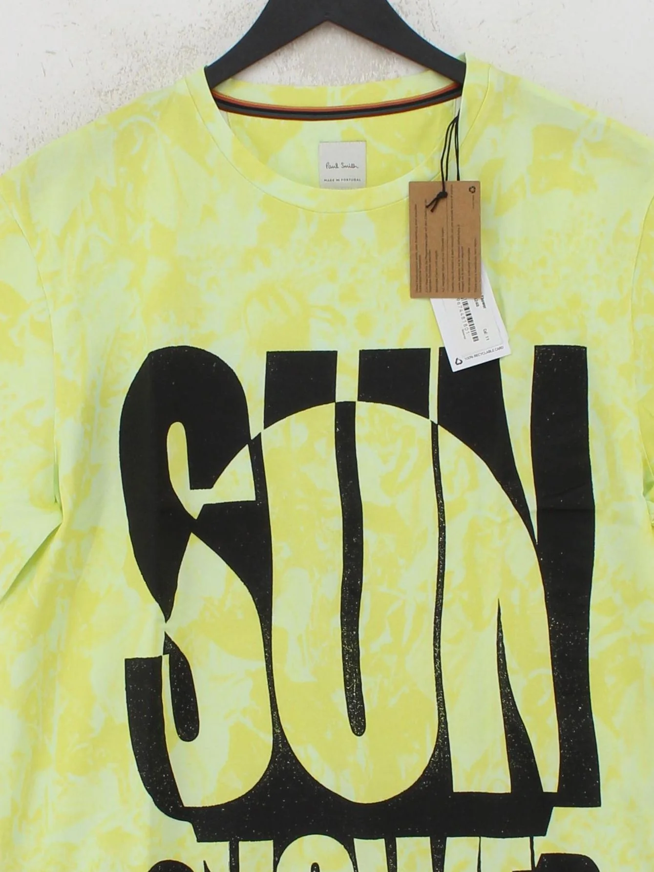 Paul Smith Men's T-Shirt M Yellow Graphic 100% Cotton Basic New with tags - Image 3