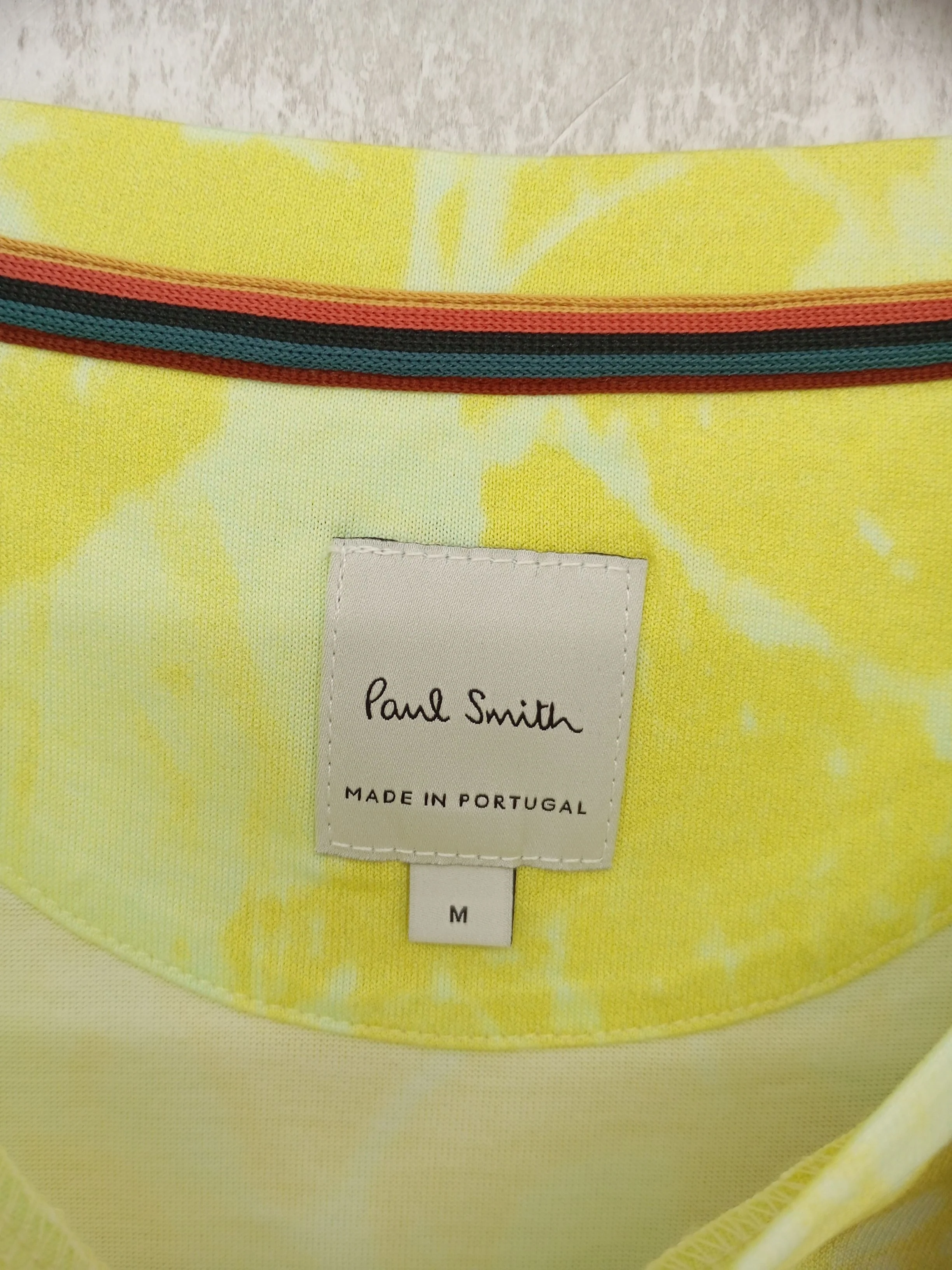 Paul Smith Men's T-Shirt M Yellow Graphic 100% Cotton Basic New with tags - Image 5
