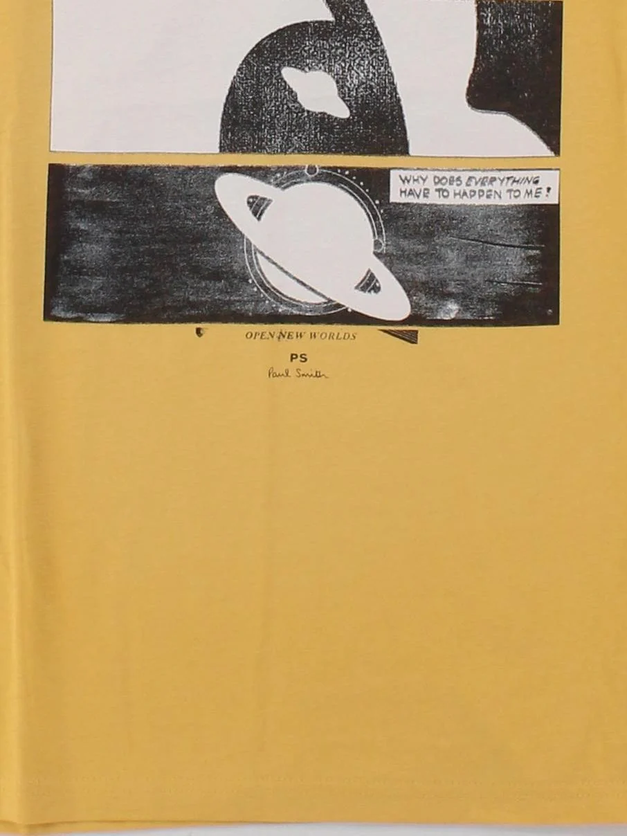 Paul Smith Men's T-Shirt M Yellow Graphic 100% Cotton Basic New with tags - Image 4