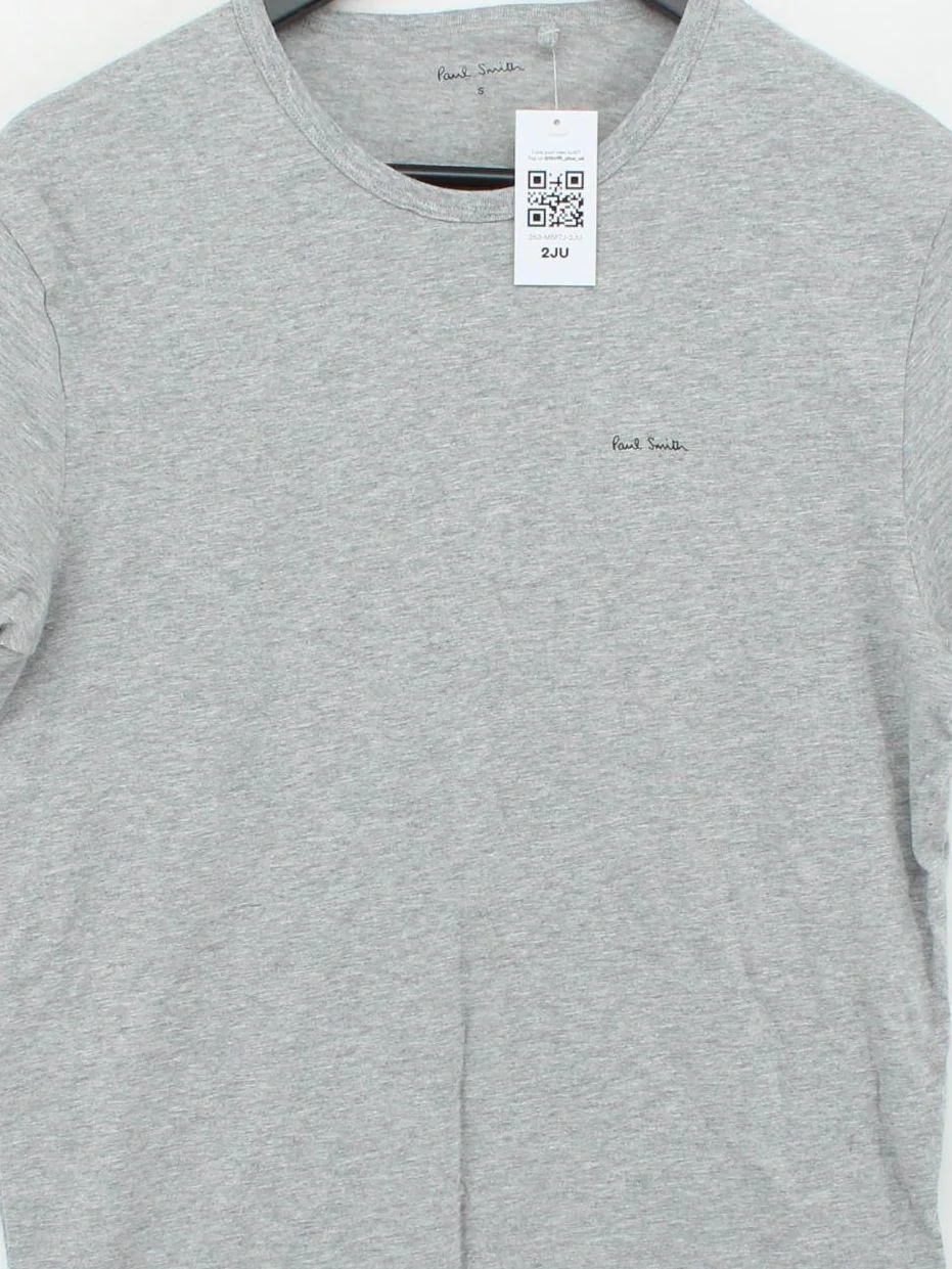 Paul Smith Men's T-Shirt S Grey 100% Cotton Basic - Image 3