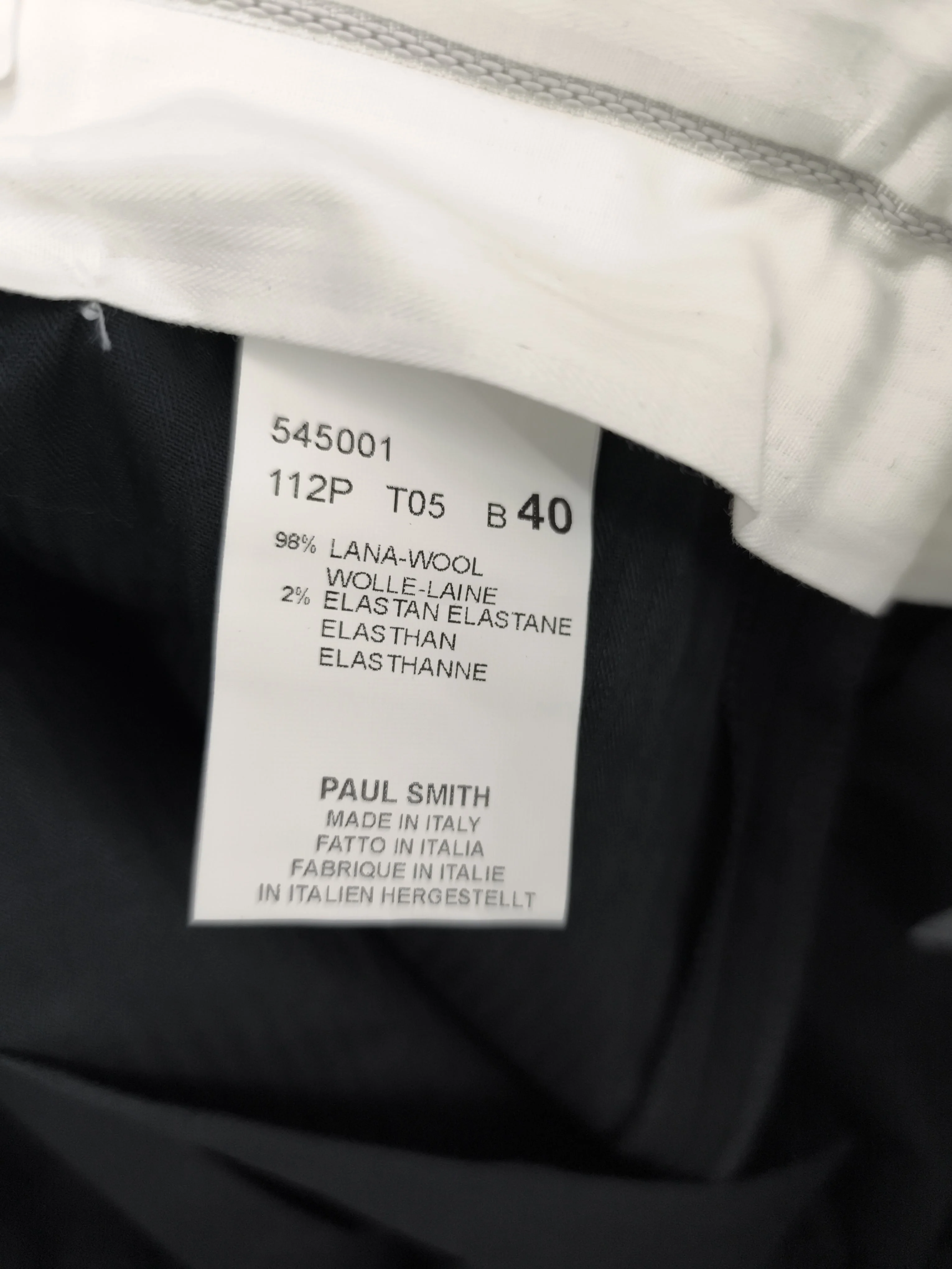 Paul Smith Men's Trousers L Black Wool with Elastane Chino New with tags - Image 6
