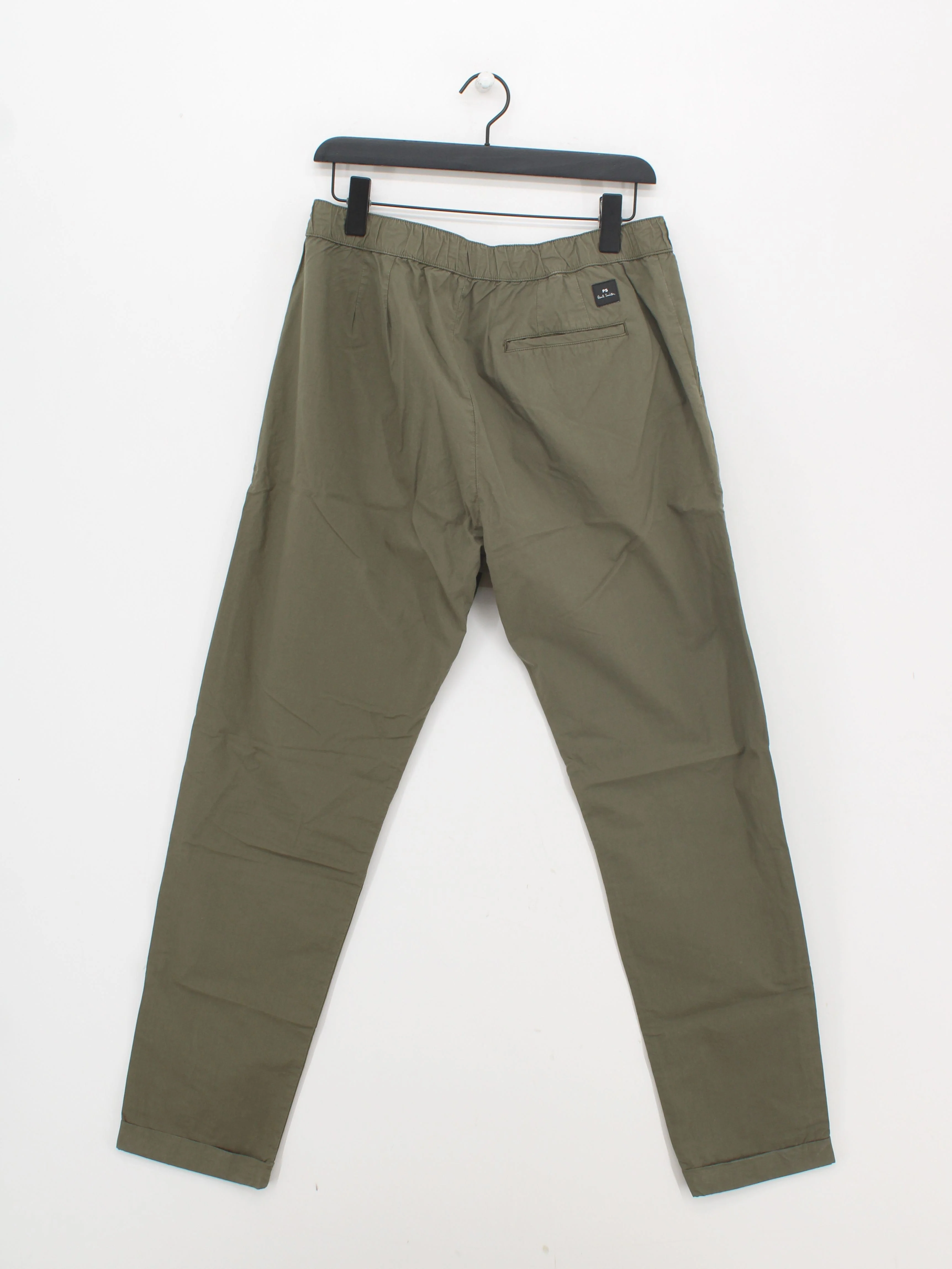 Paul Smith Men's Trousers M Green 100% Cotton Tapered Chino New with tags - Image 2