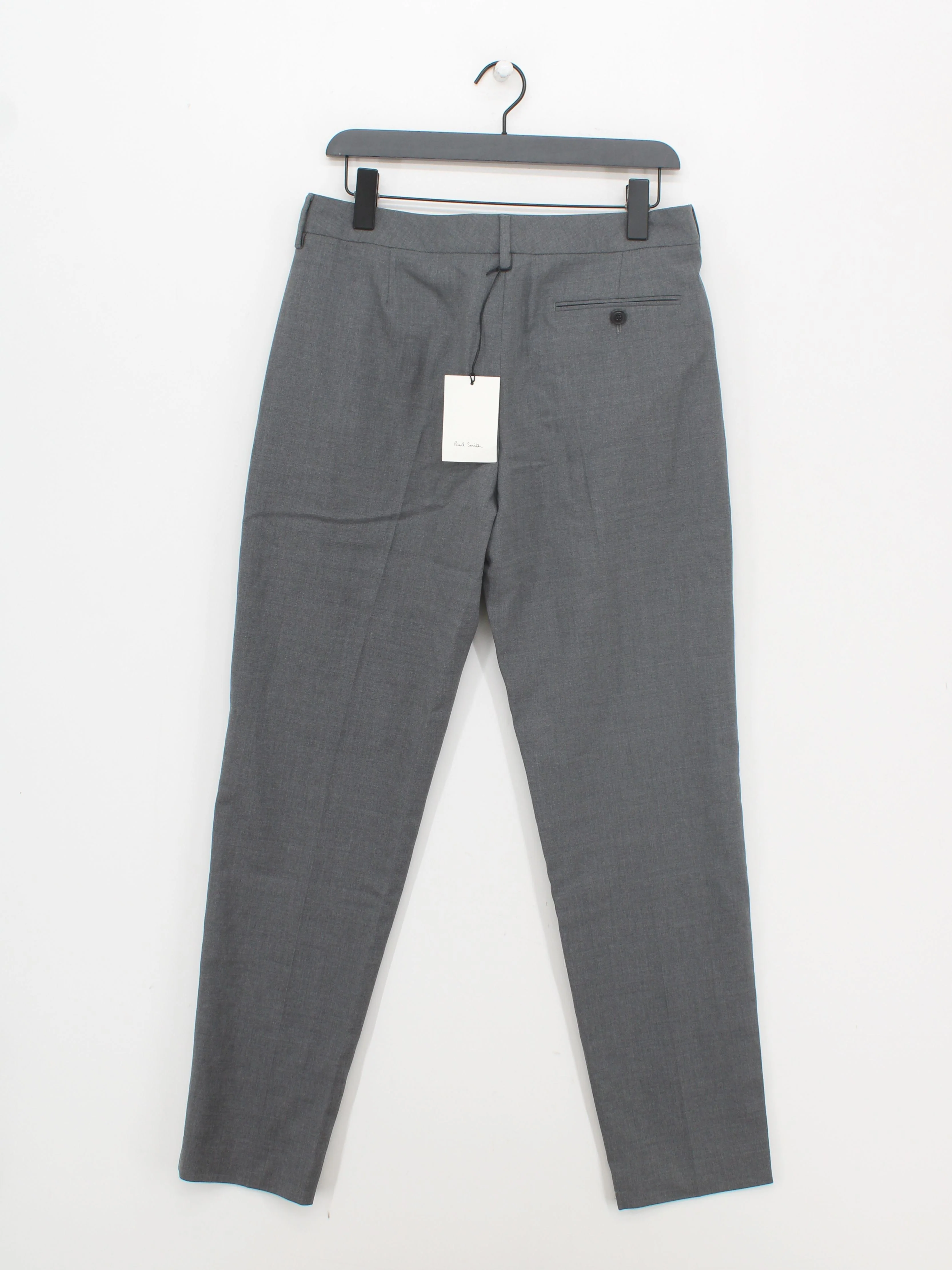 Paul Smith Men's Trousers S Grey 100% Wool Tapered Chino New with tags - Image 2