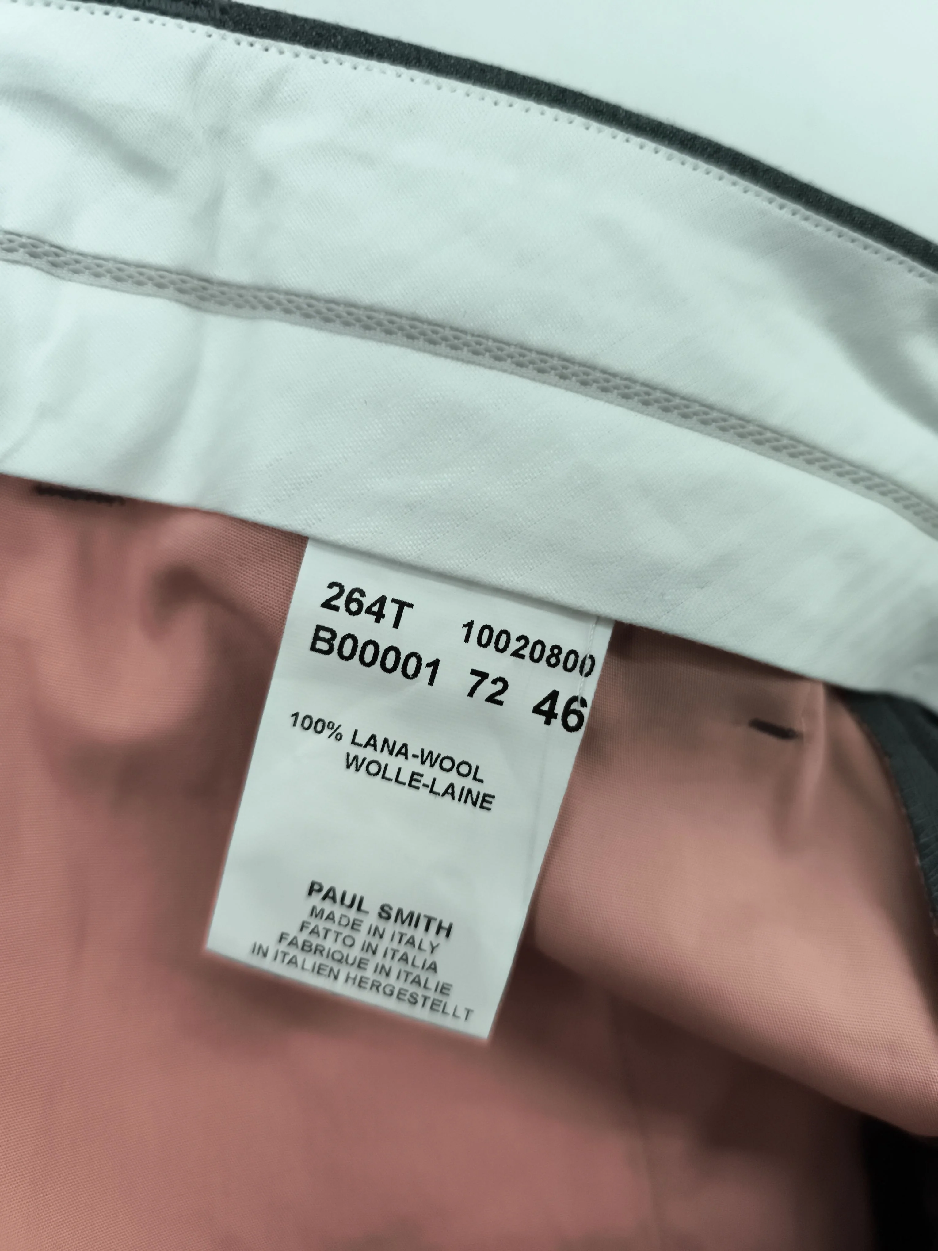 Paul Smith Men's Trousers S Grey 100% Wool Tapered Chino New with tags - Image 6