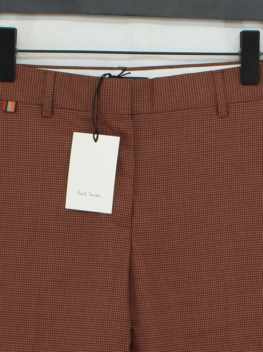 Paul Smith Men's Trousers W 30 in Brown Checkered 100% Other Straight Chino - Image 3