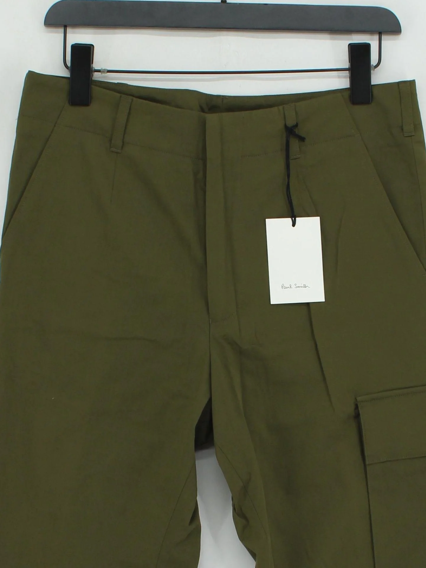 Paul Smith Men's Trousers W 30 in Green Cotton with Elastane Cargo New with tags - Image 3