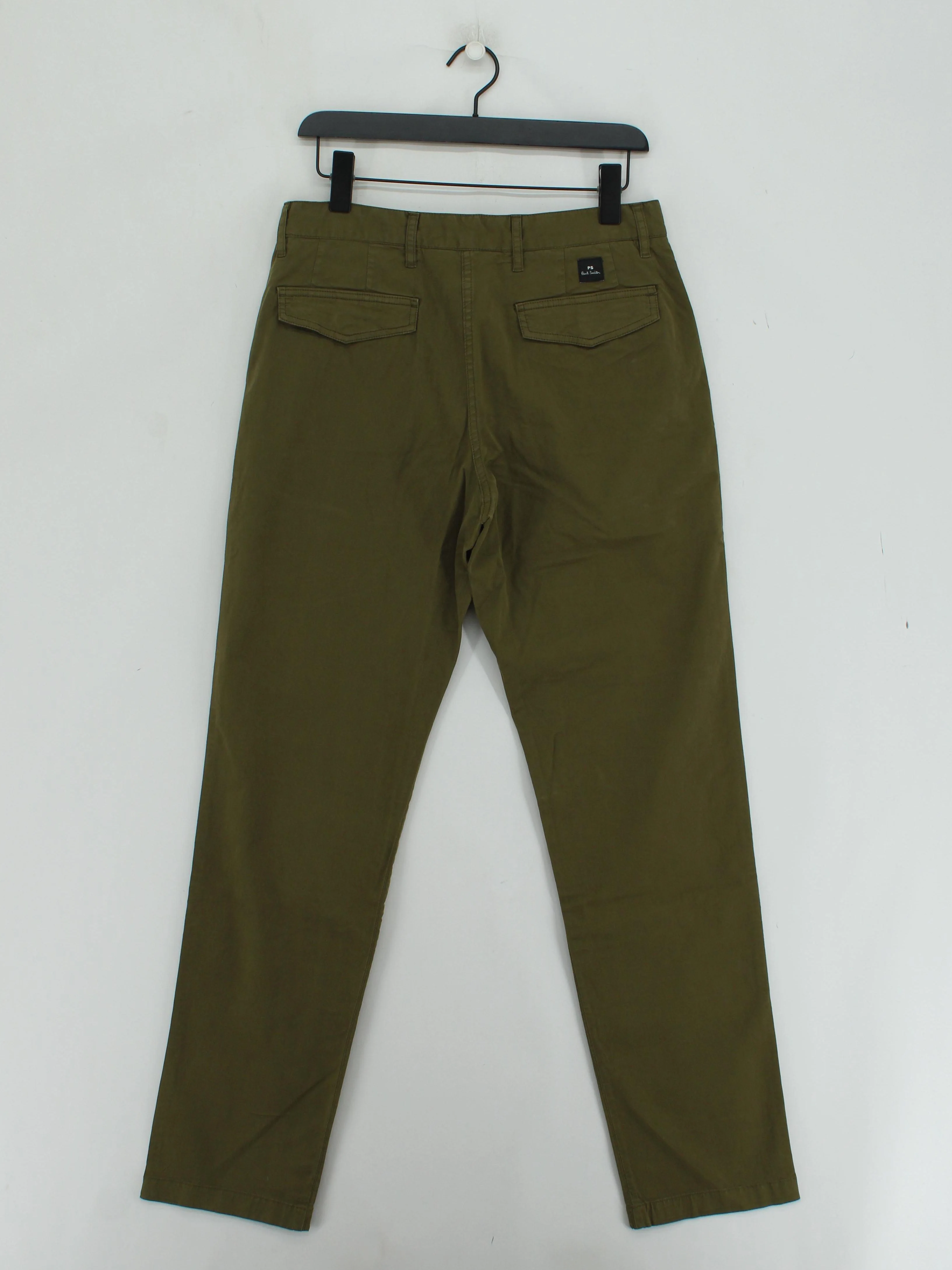 Paul Smith Men's Trousers W 30 in Green Cotton with Elastane Chino New with tags - Image 2