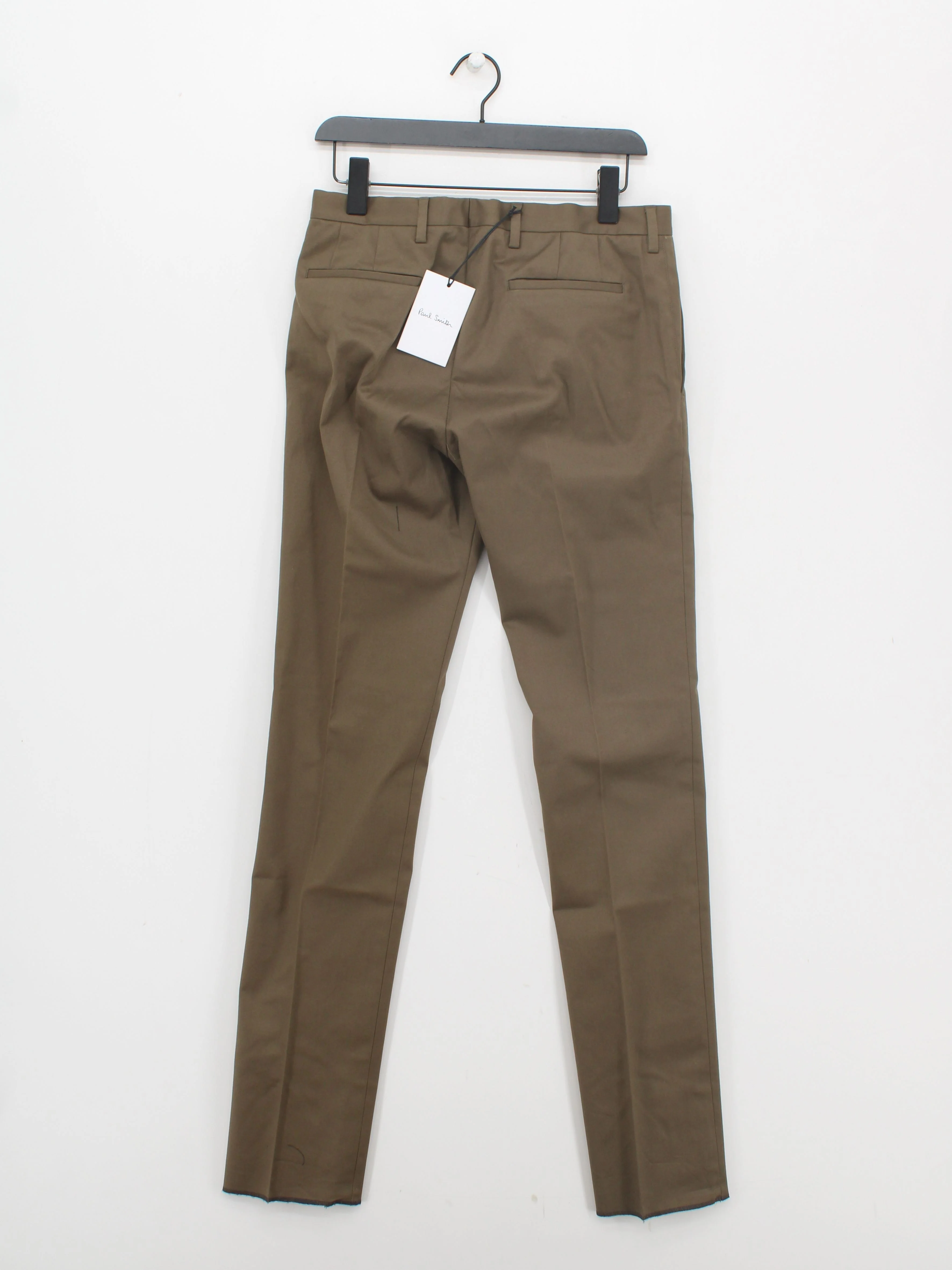 Paul Smith Men's Trousers W 30 in Green Cotton with Elastane Chino New with tags - Image 2