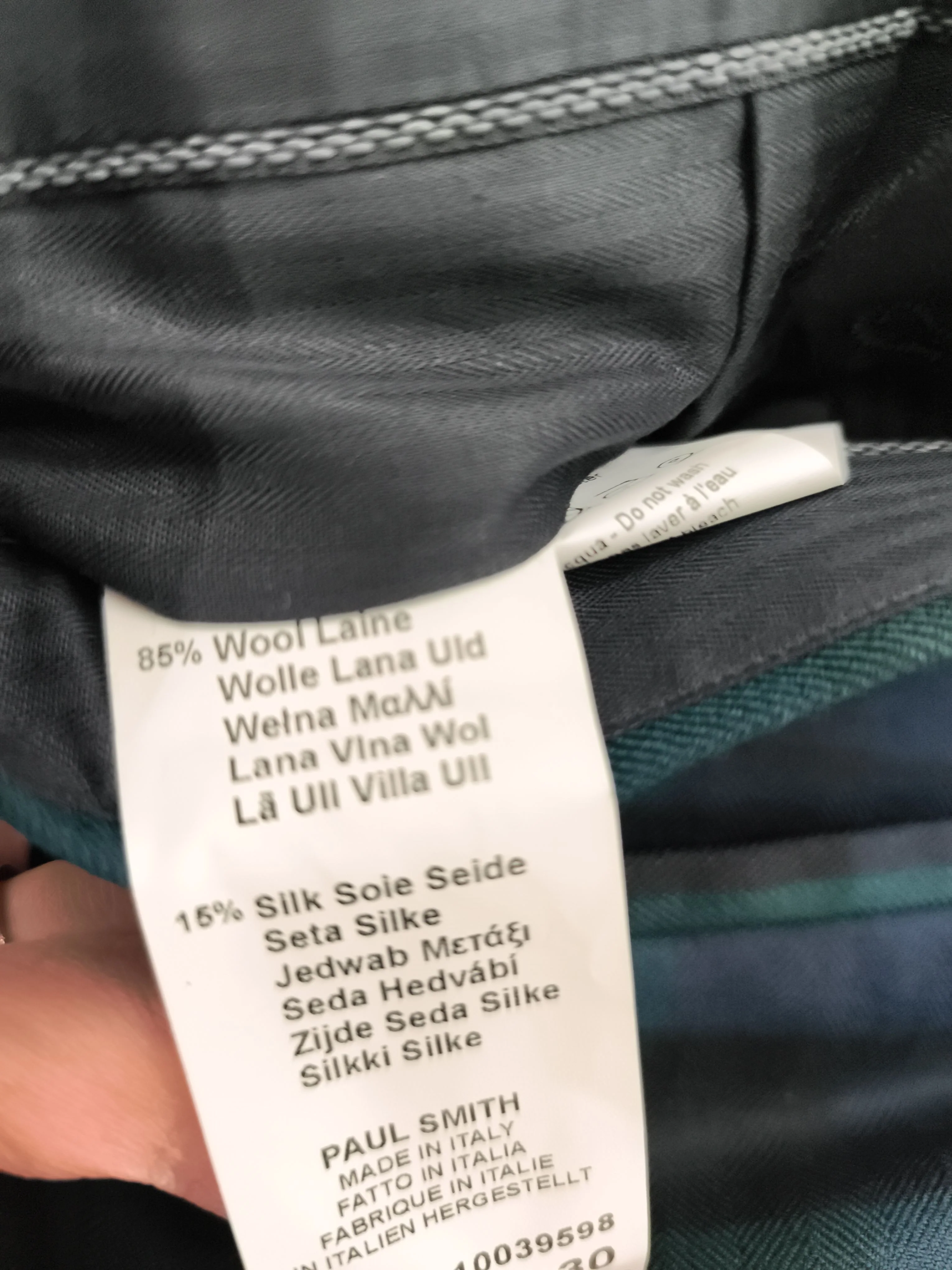 Paul Smith Men's Trousers W 30 in Green Wool with Silk Chino New with tags - Image 6